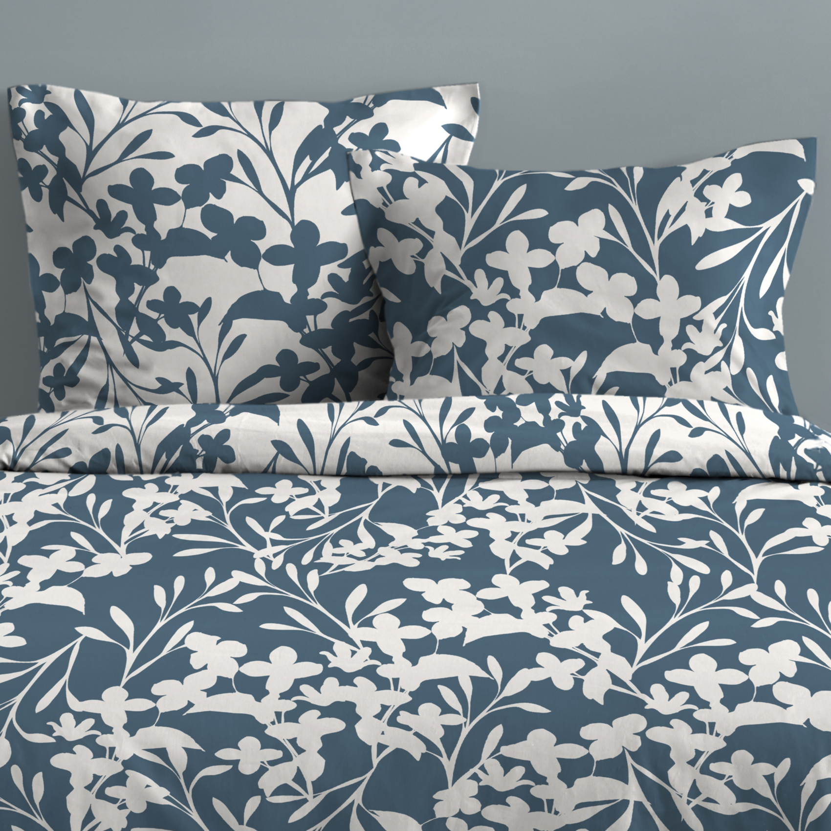 Parure de lit 3 pièces en coton imprimé floral housse + taies — vue 4