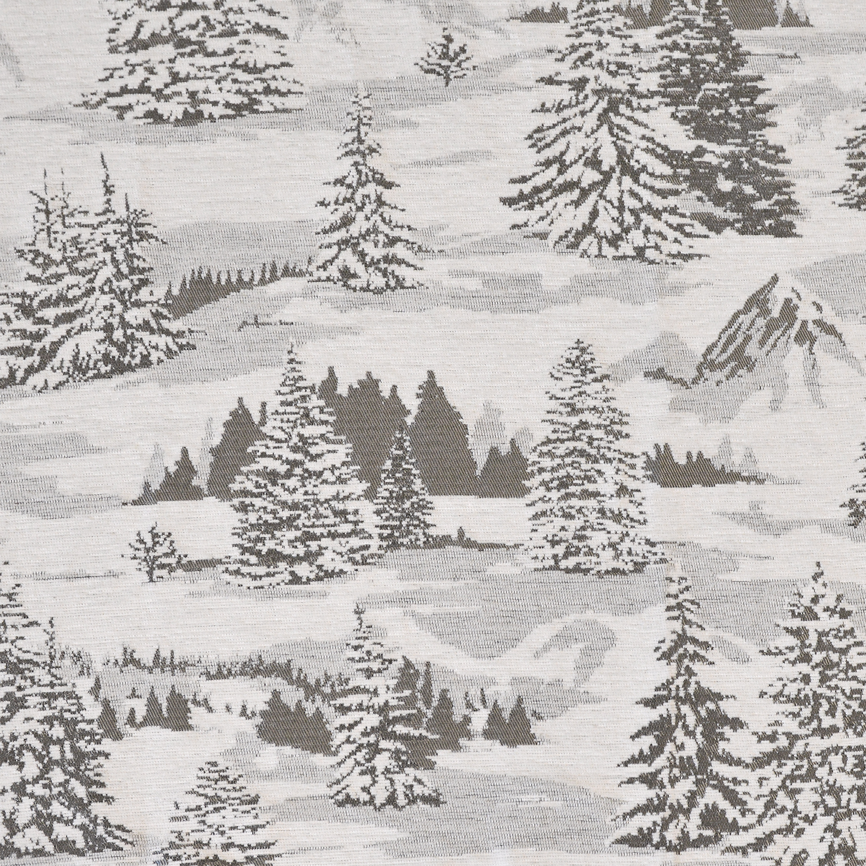 Tissu d'ameublement Jacquard Sapins Enneigés