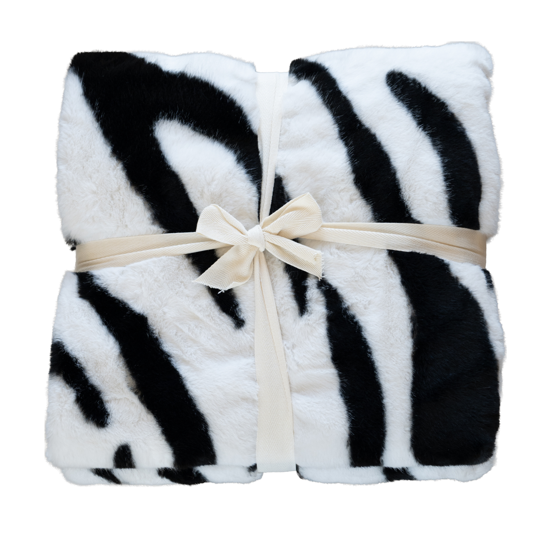 Plaid doux à motif zèbre avec dos en velours