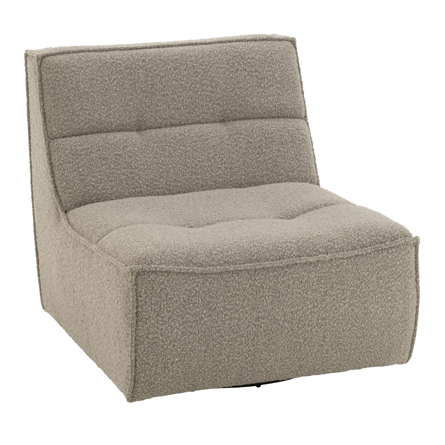 Fauteuil pivotant carré en tissu bouclette
