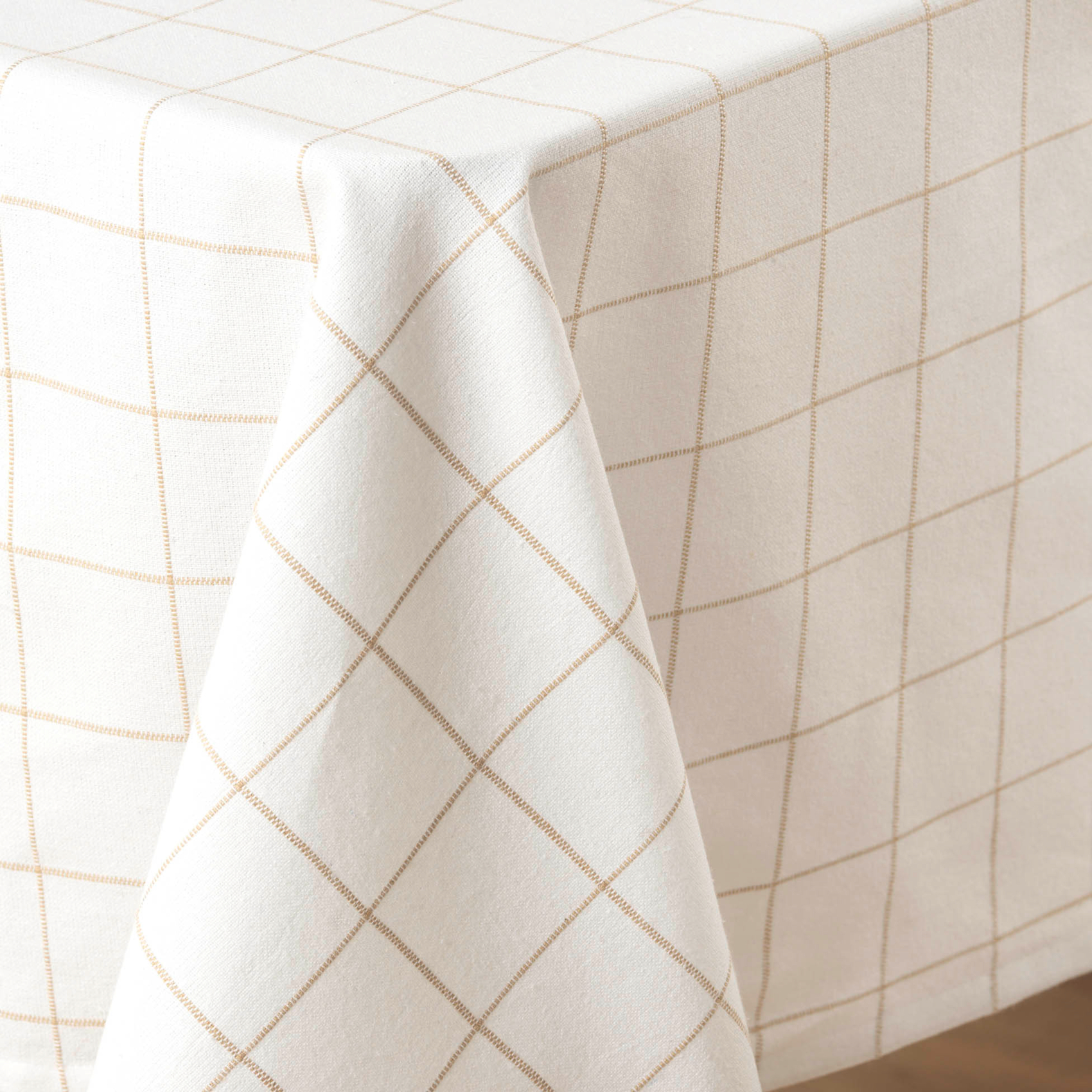 Nappe rectangle à carreaux en polycoton — vue 4