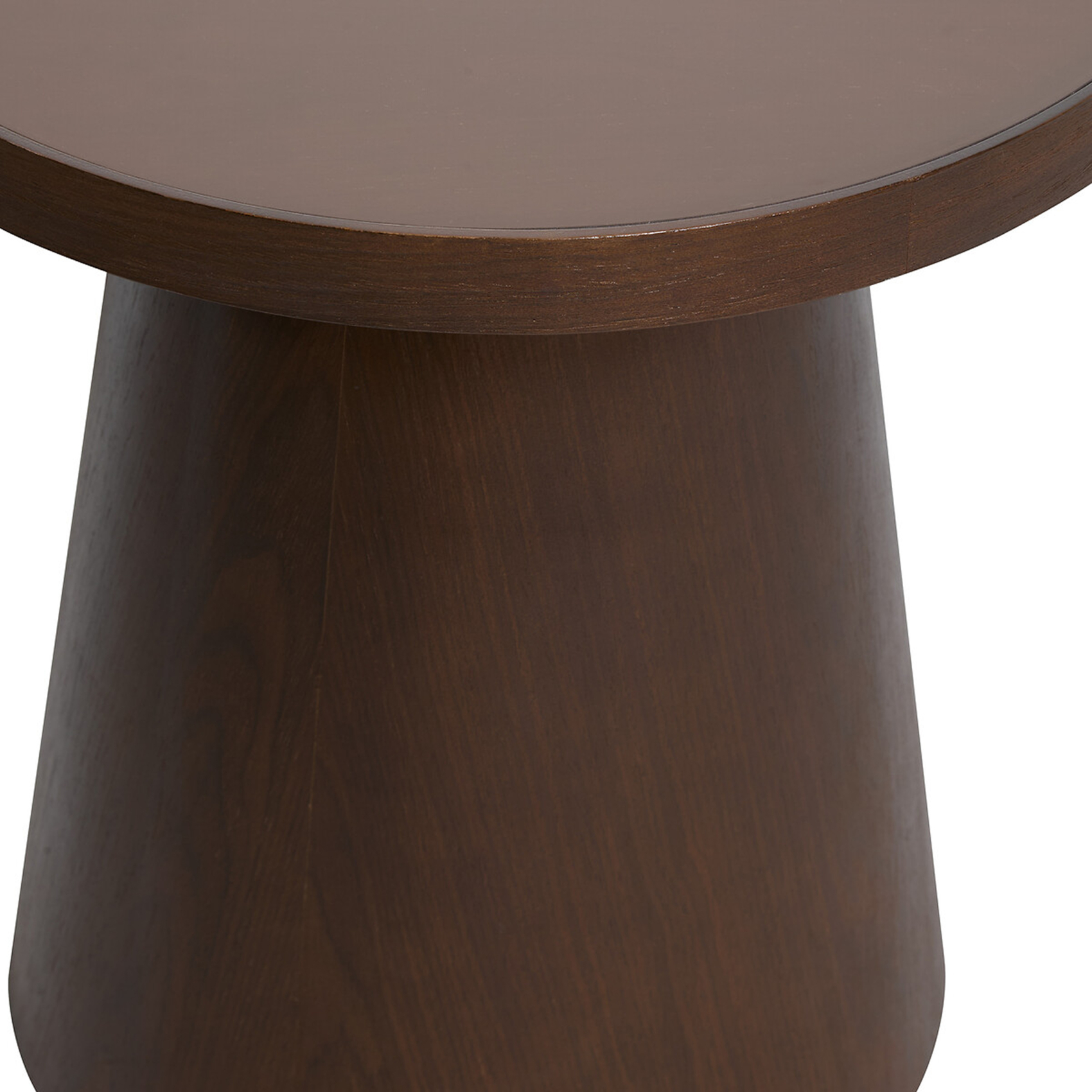 Table d’appoint ronde en verre trempé et bois — vue 5