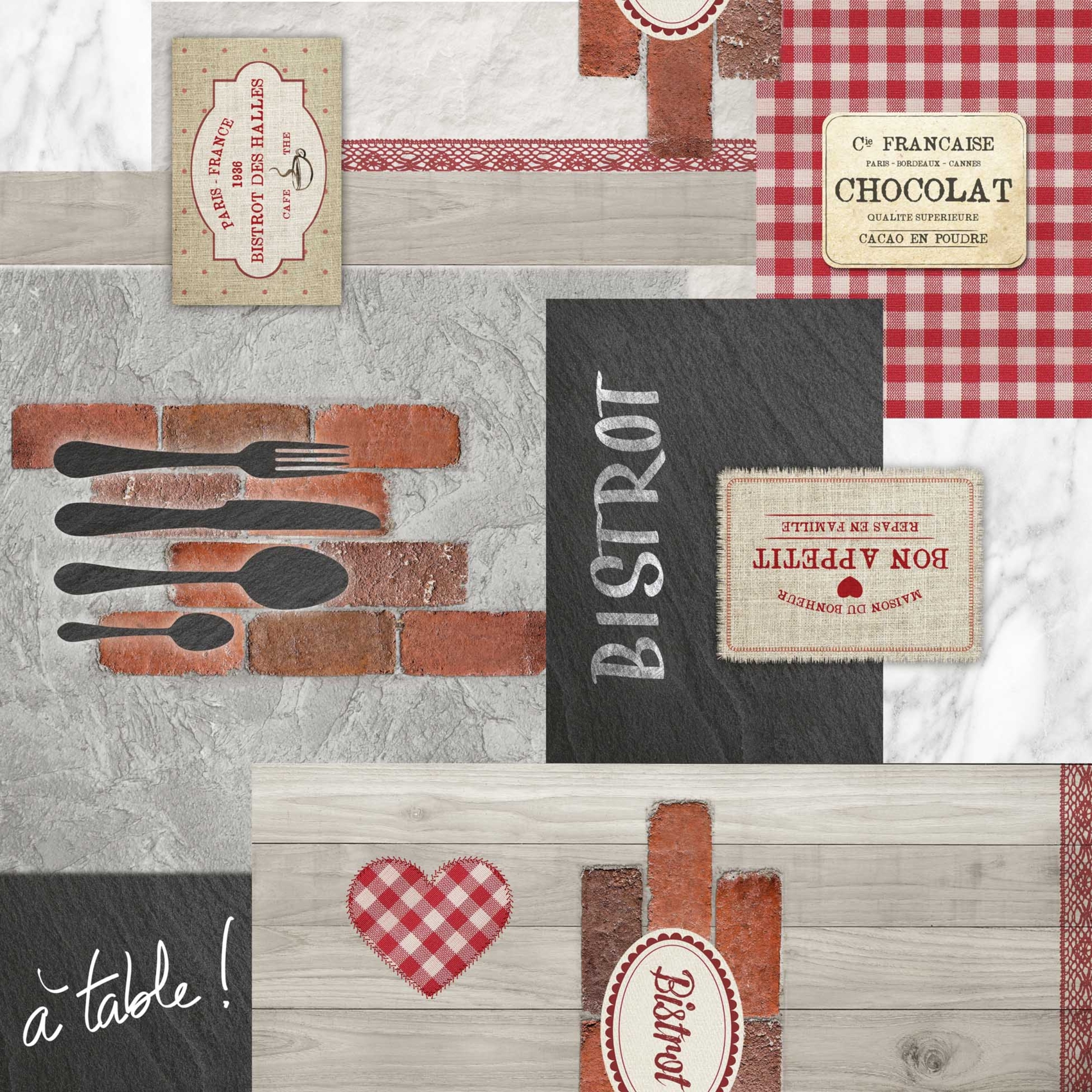 Sous-nappe protectrice imprimée bistrot