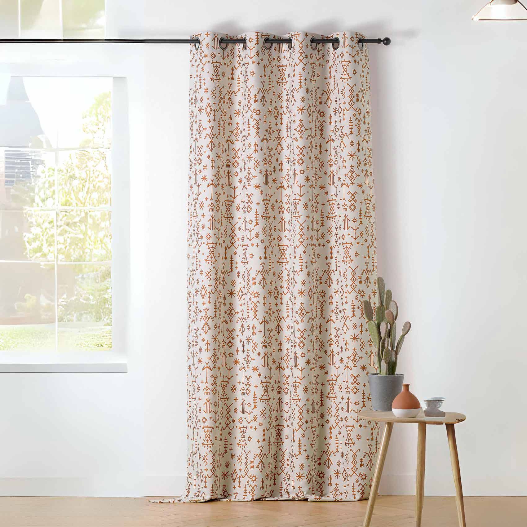 Rideau aux impressions de dessins aztèques — vue 5