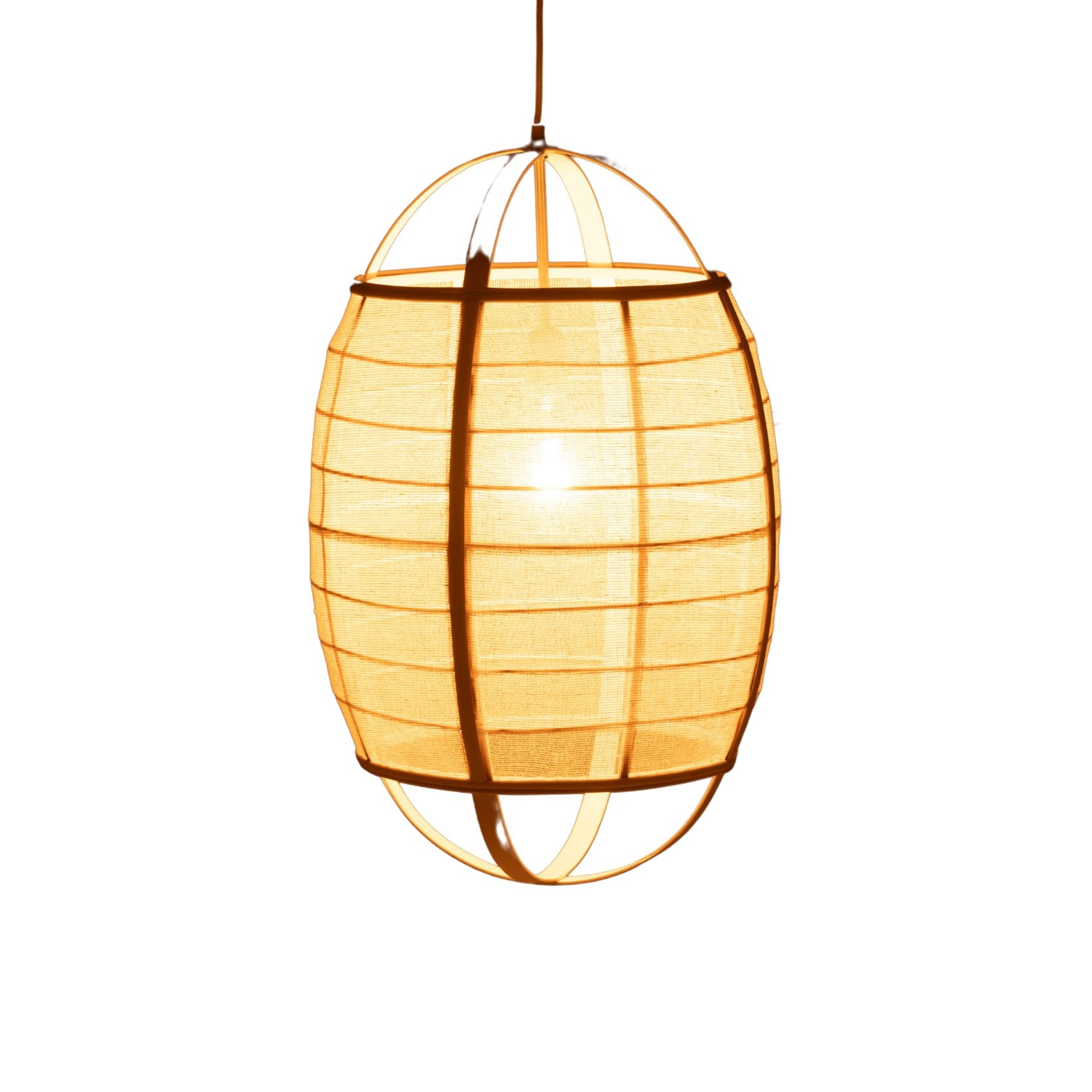 Suspension luminaire en lin et bambou — vue 6