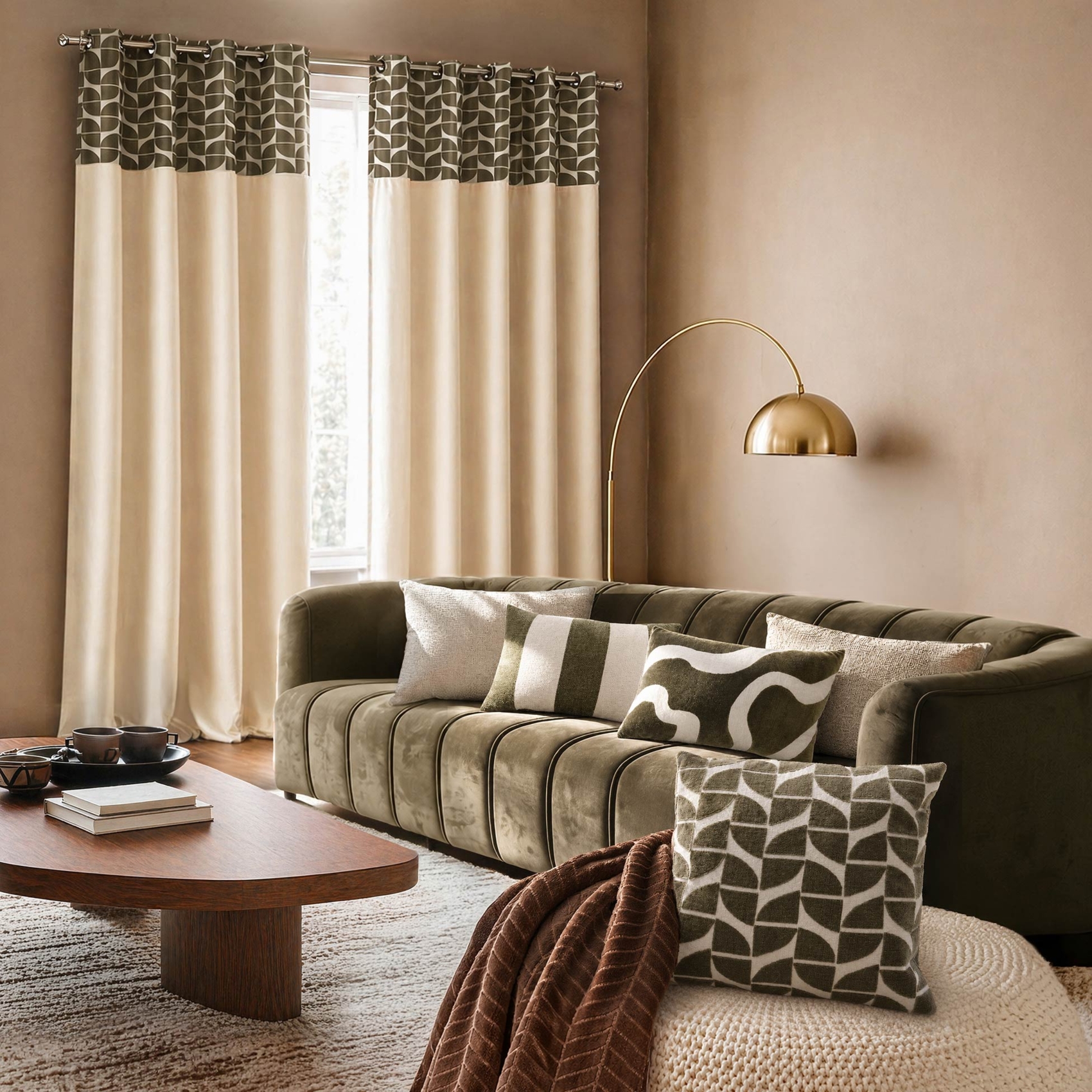 Coussin rectangulaire en velours à motif abstrait — vue 3