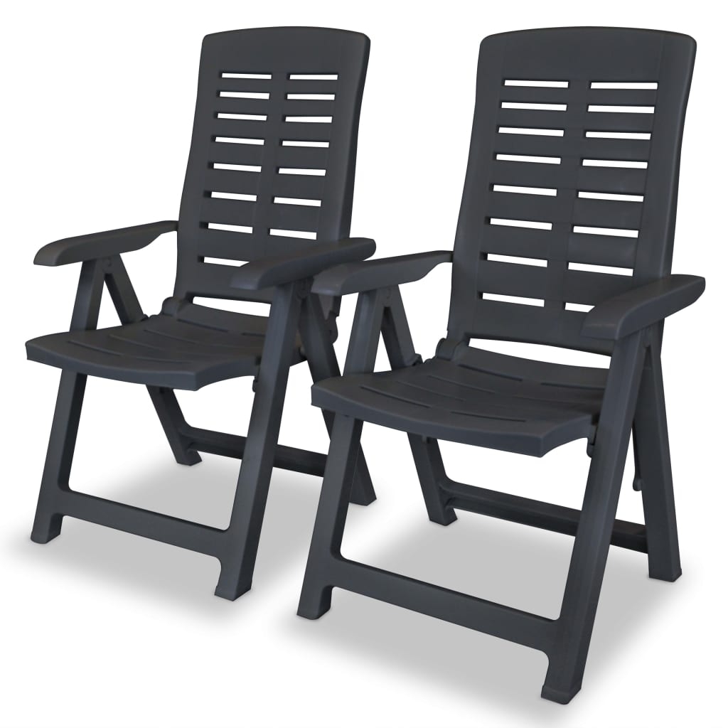 Lot de 2 chaises de jardin inclinables pliables