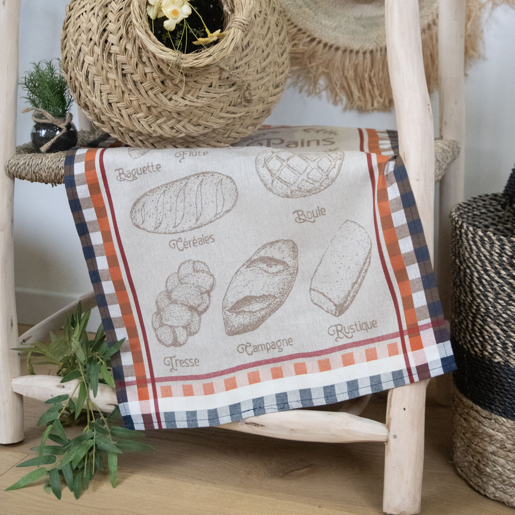 Torchon en coton pains tradition française — vue 4