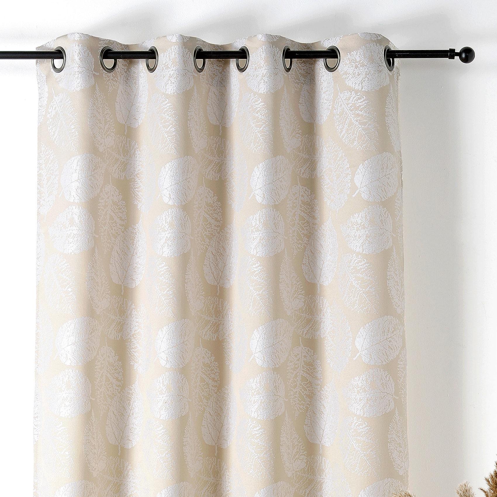 Rideau à Oeillets Motif Feuillage avec Relief — vue 3