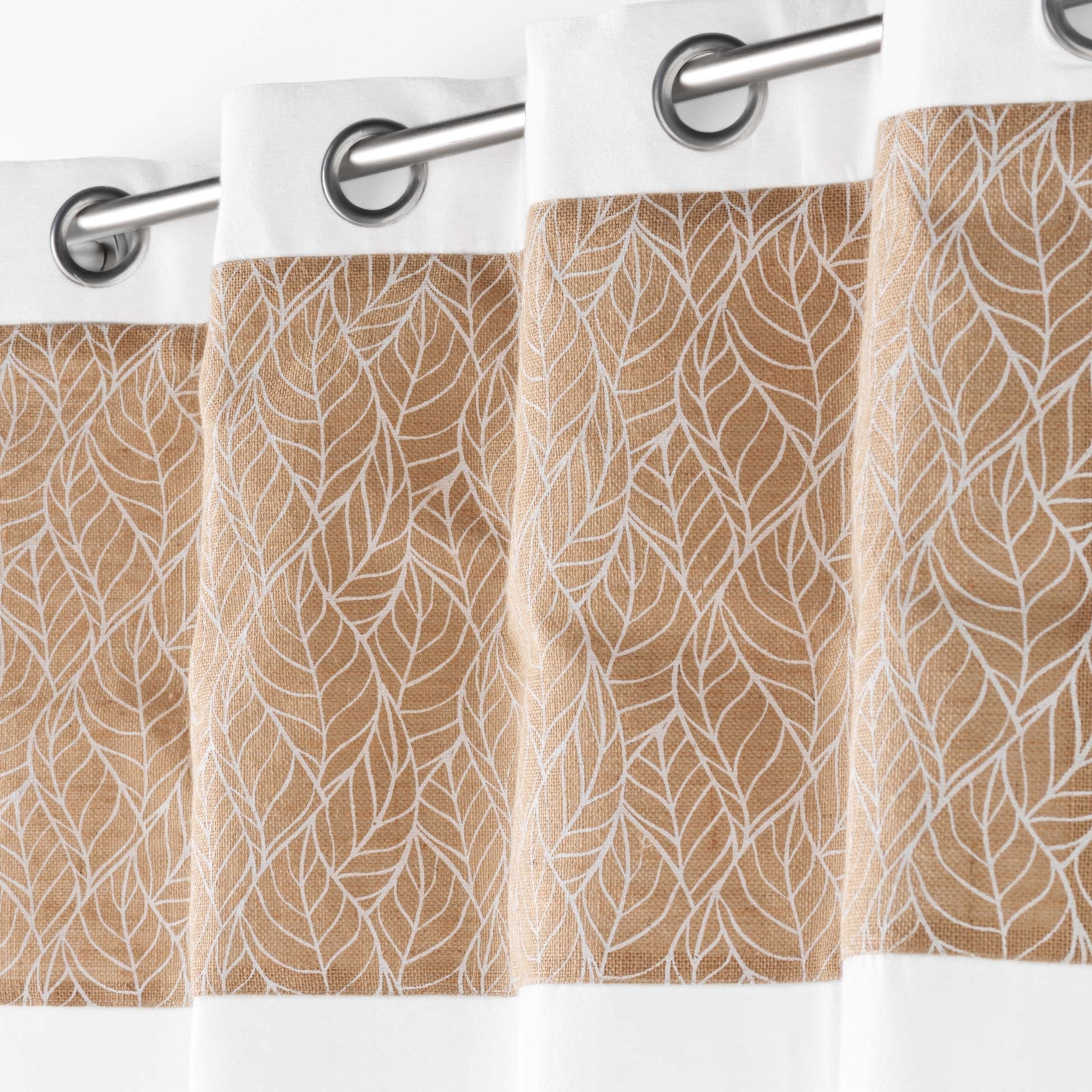 Rideau bi-matière avec toile de jute imprimée — vue 3