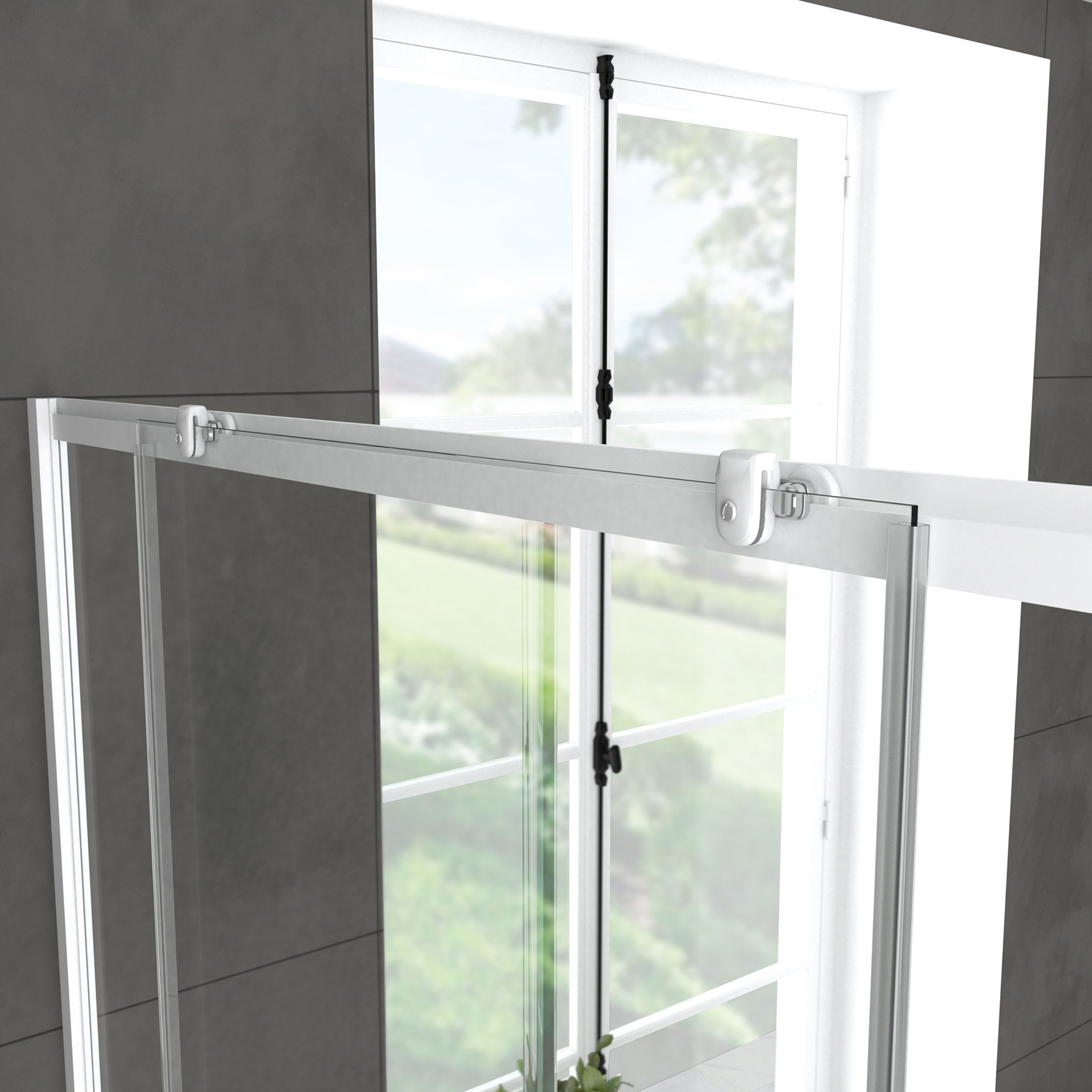 Porte de douche coulissante extensible minimaliste — vue 3