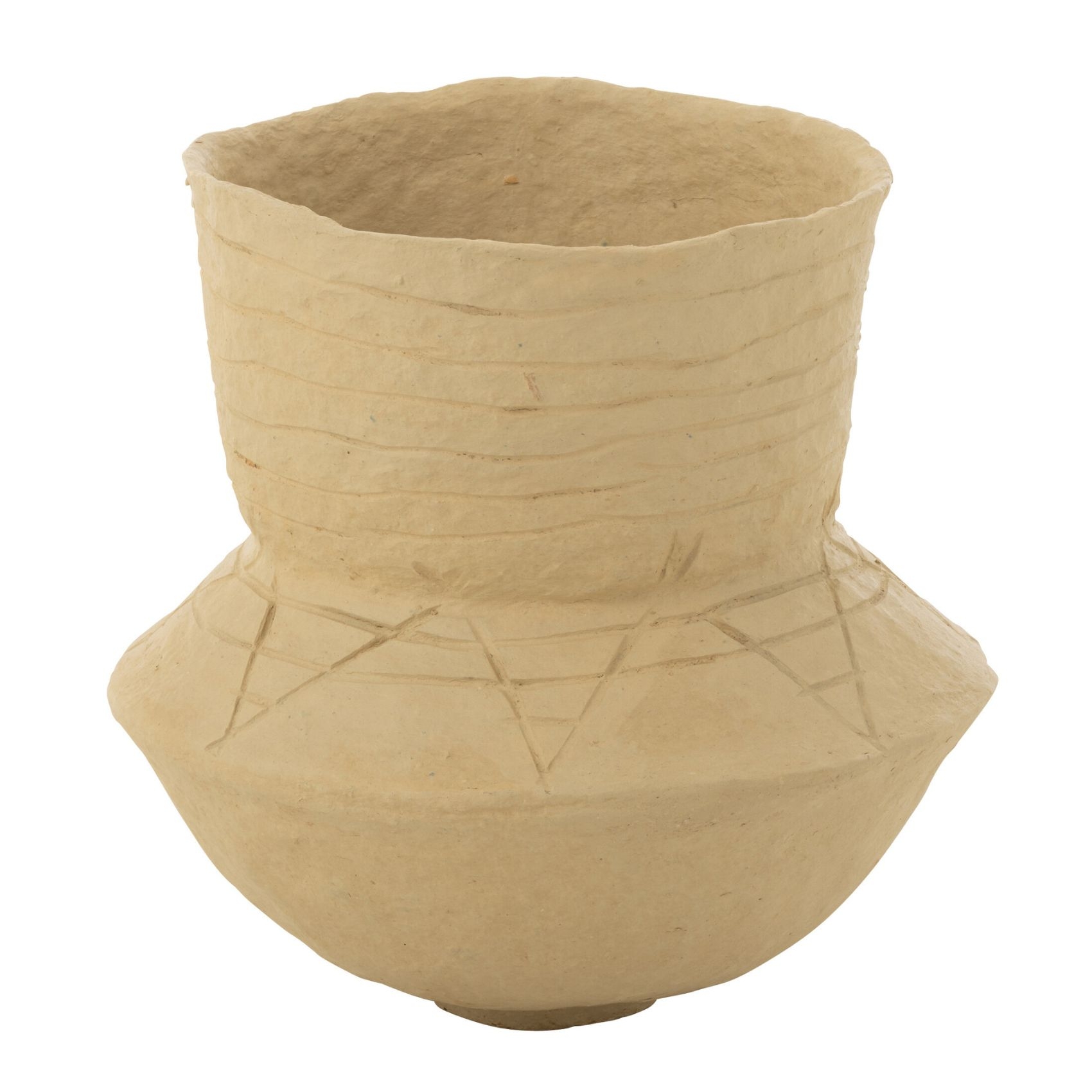 Pot décoratif en papier mâché naturel