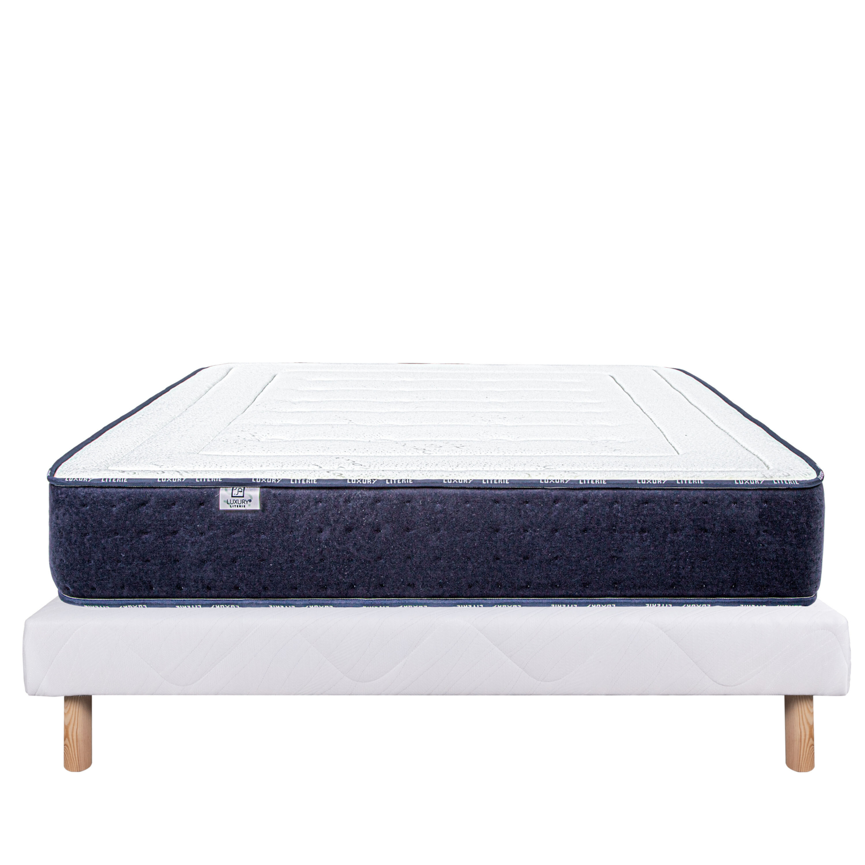 Ensemble matelas mousse 24 cm et sommier blanc