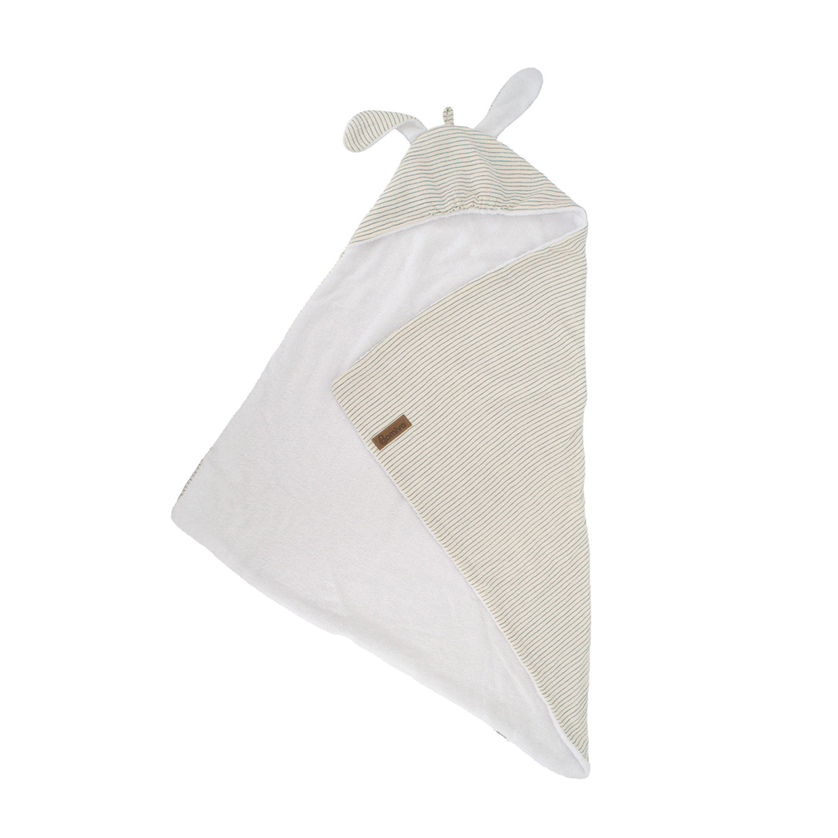 Sortie de bain bébé en mousseline à rayures avec capuche