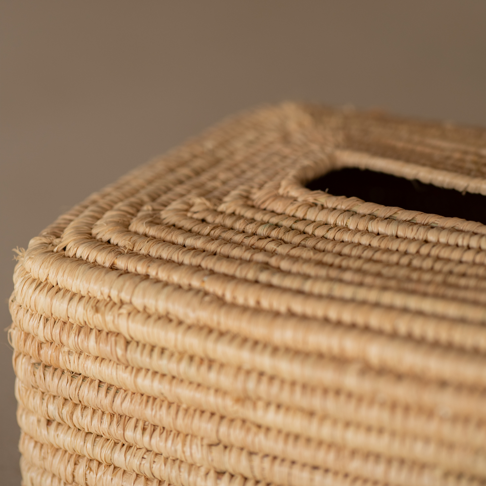 Boîte à mouchoirs en feuille de palmier naturel — vue 3