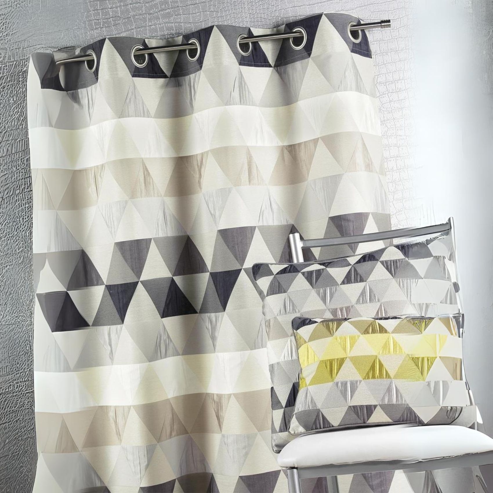 Rideau ameublement Jacquard 'triangles'