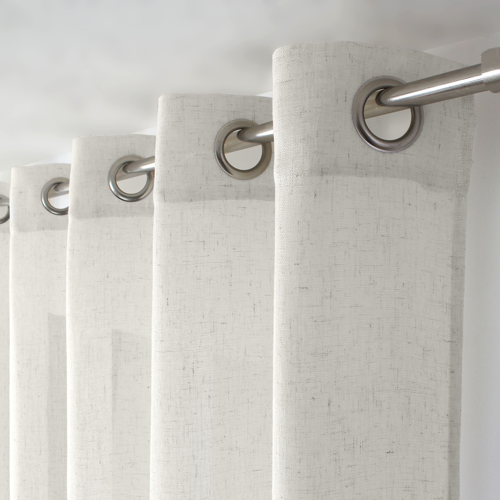 Rideau à oeillets naturel effet lin — vue 5