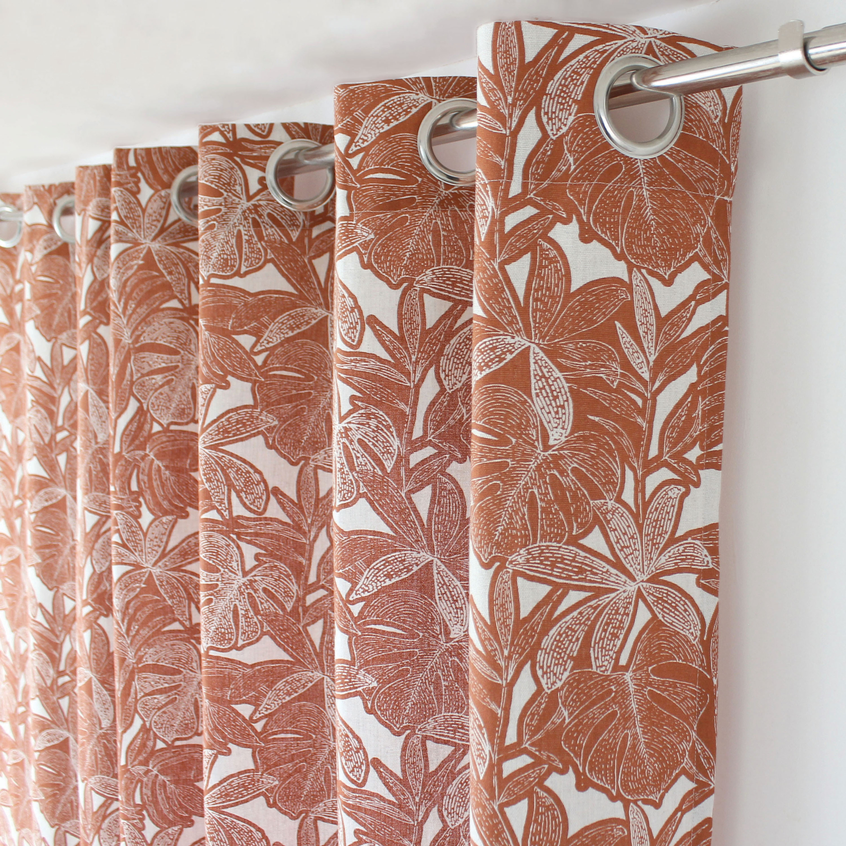 Rideau imprimé feuilles à oeillets — vue 5