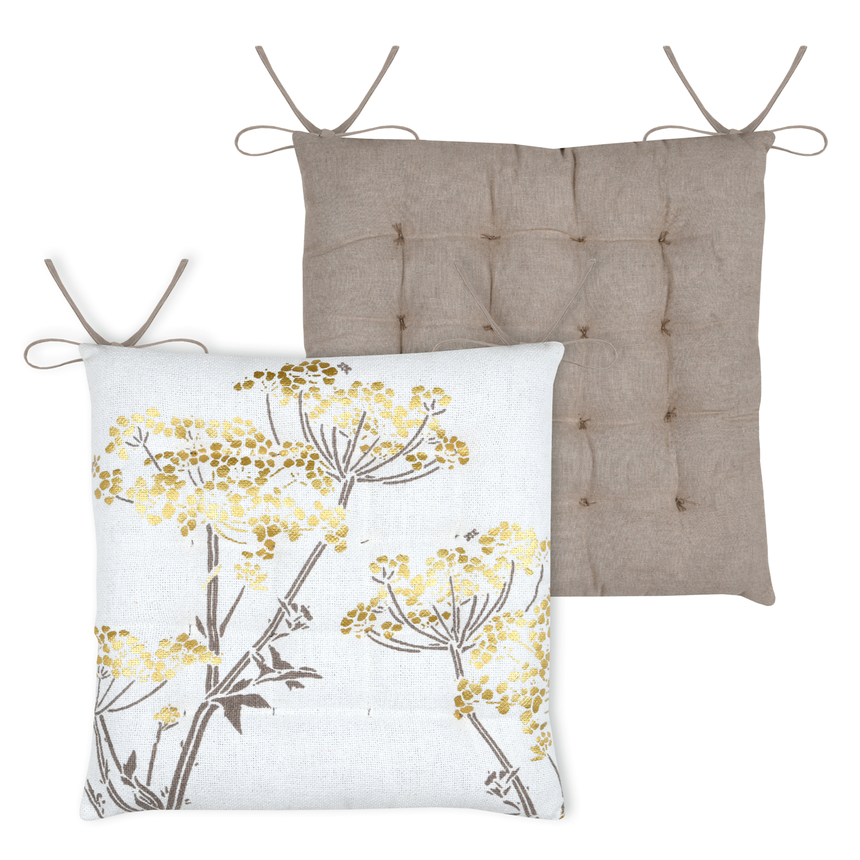 Galette de chaise feuillage doré pour intérieur chic — vue 4