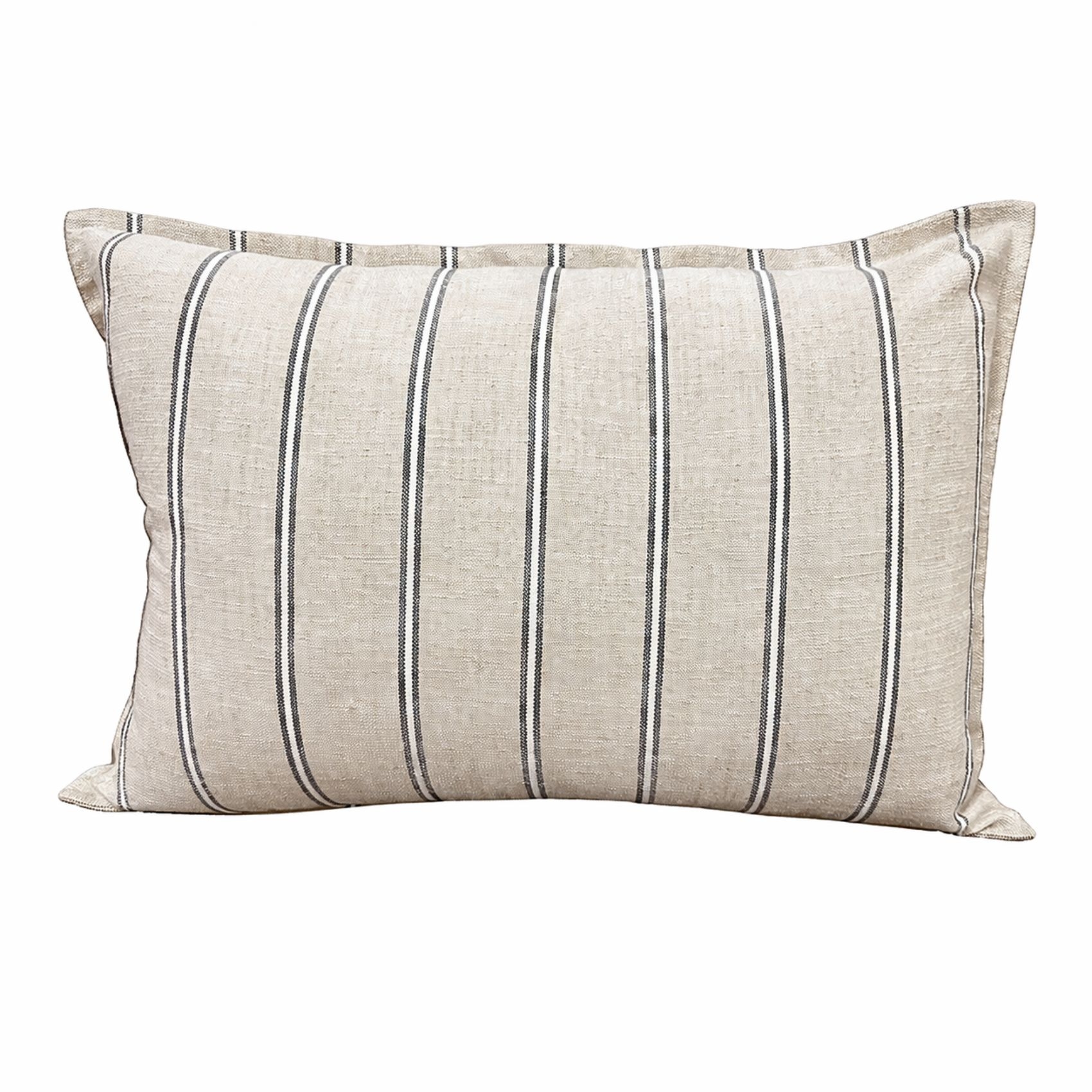 Housse de coussin 100% coton rayures rustiques LOURMARIN — vue 6