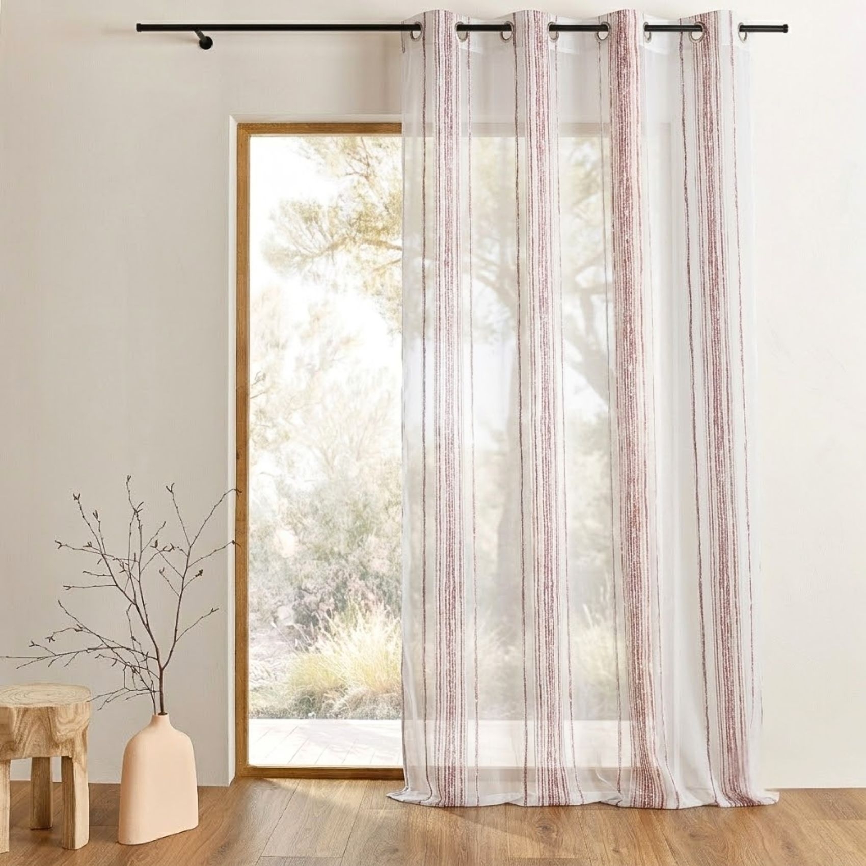 Voilage en jacquard à fines rayures verticales — vue 5