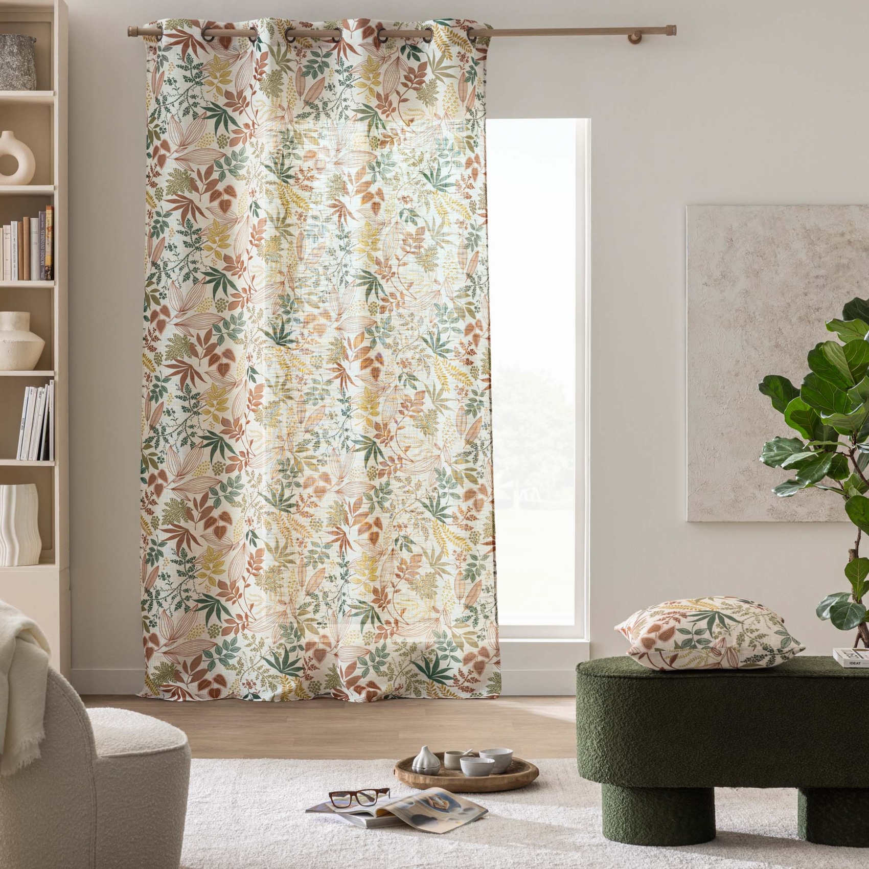 Coussin polylin imprimé feuillages — vue 6