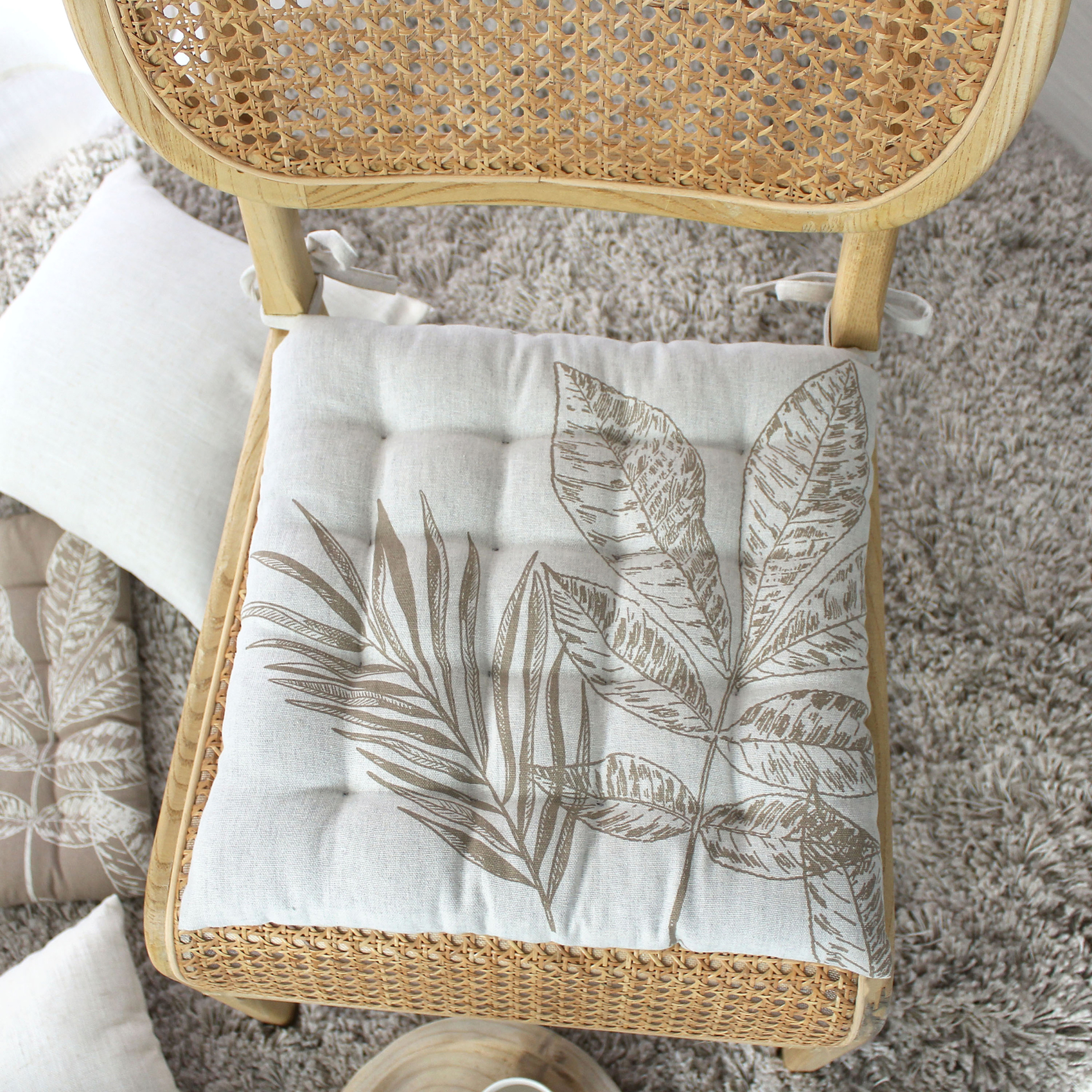 Galette de chaise piquée motif nature — vue 5