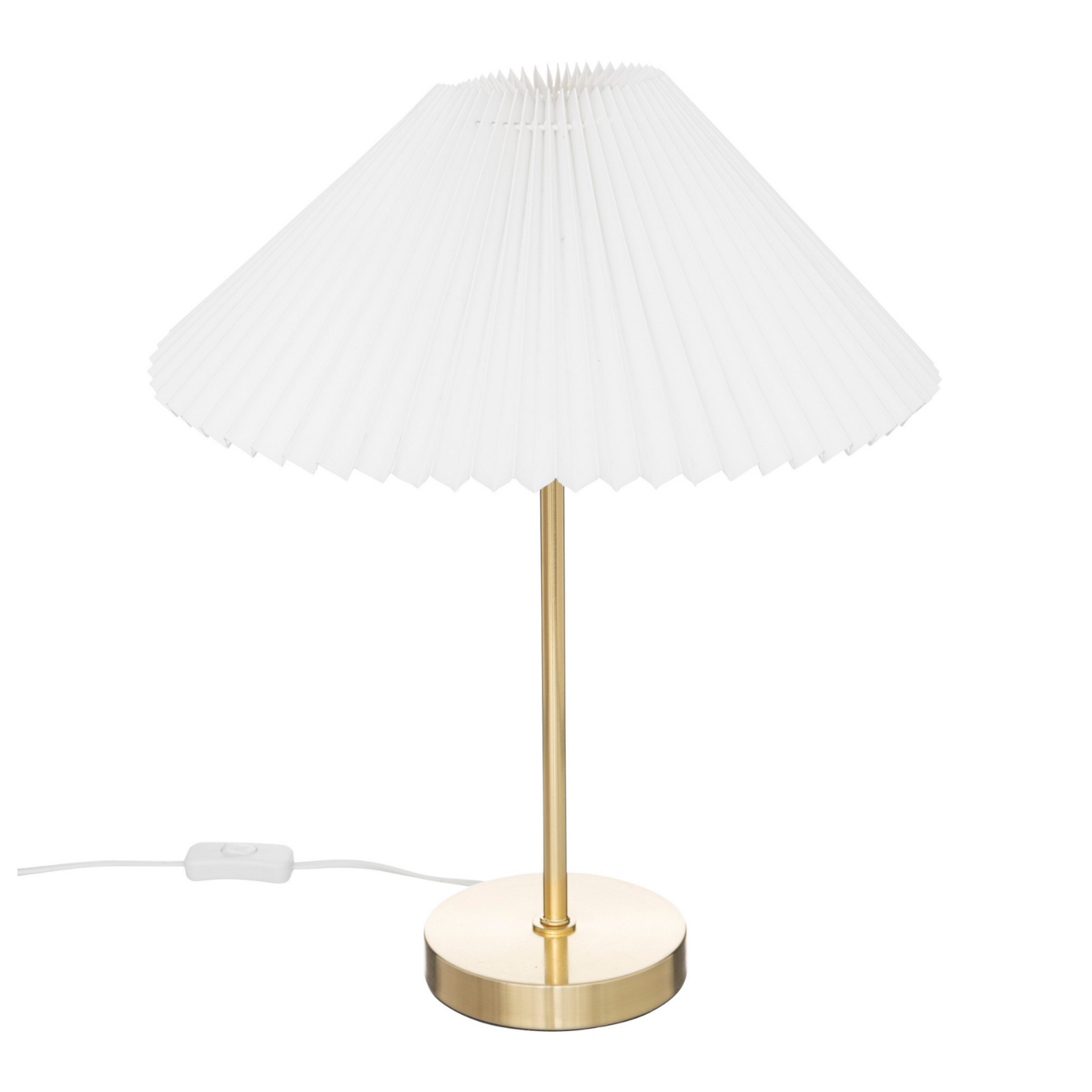Lampe doré avec abat-jour plissé