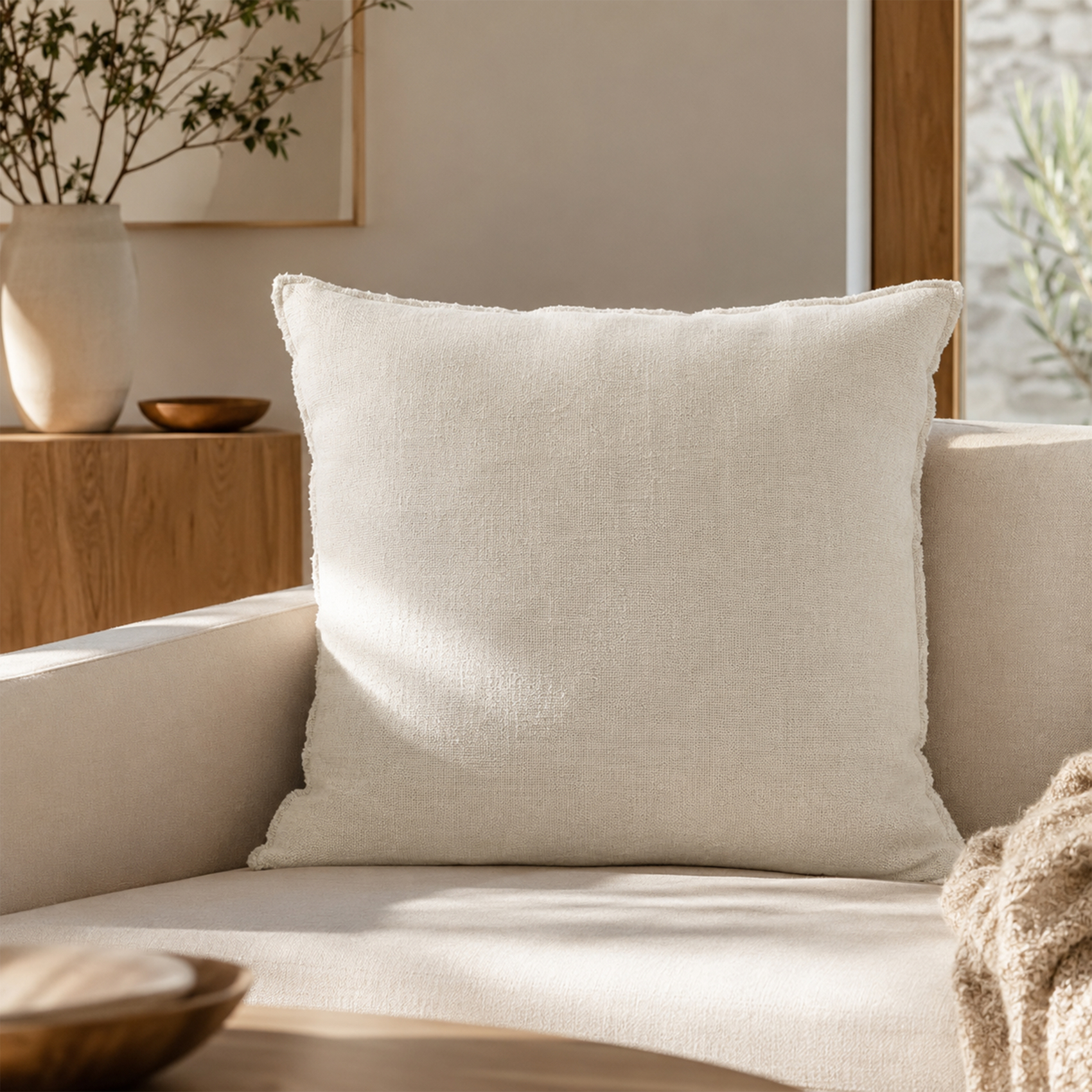 Housse de coussin en lin XXL 80x 80 cm CALIFORNIA HAOMY — vue 3