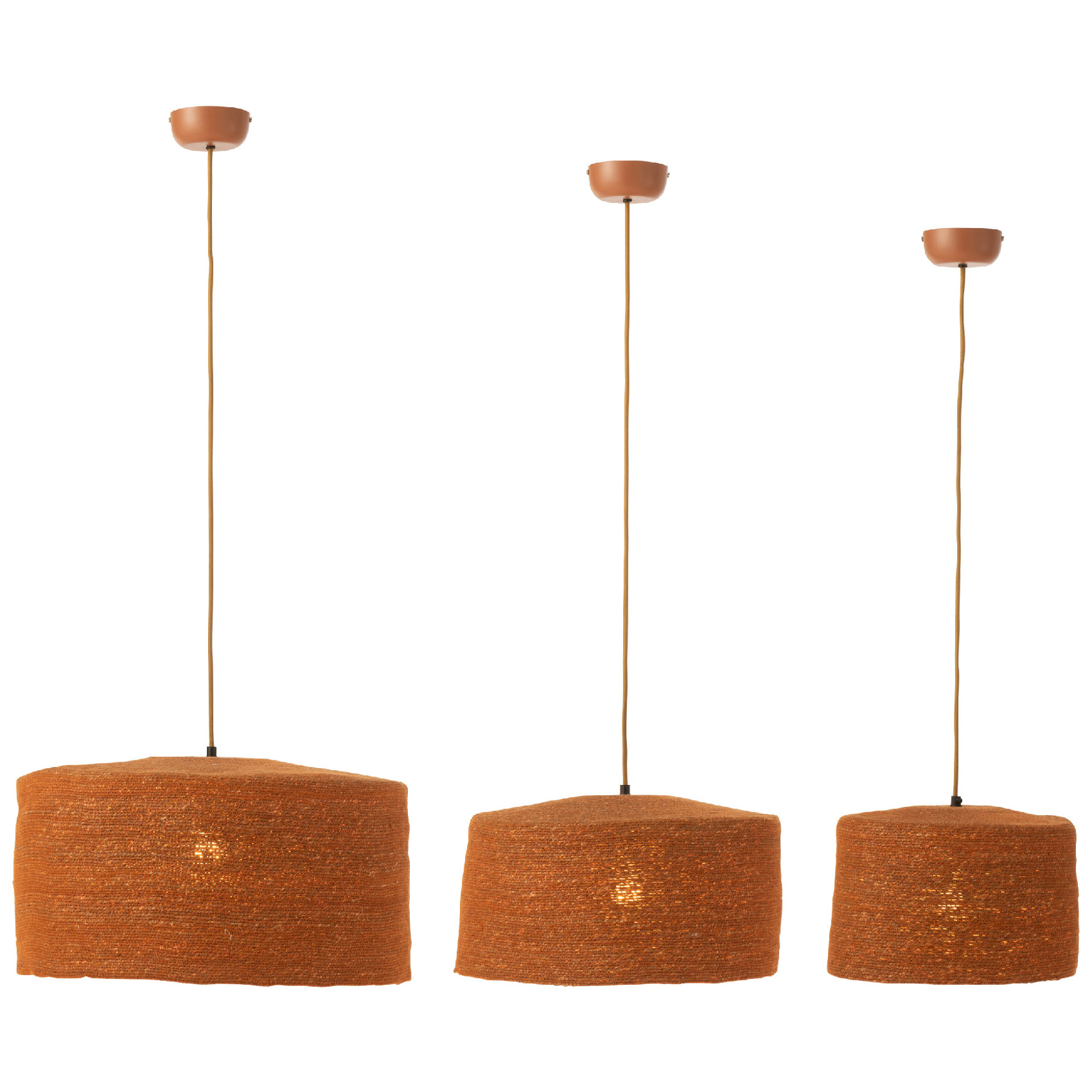 Lot de 3 suspensions en jonc — vue 3