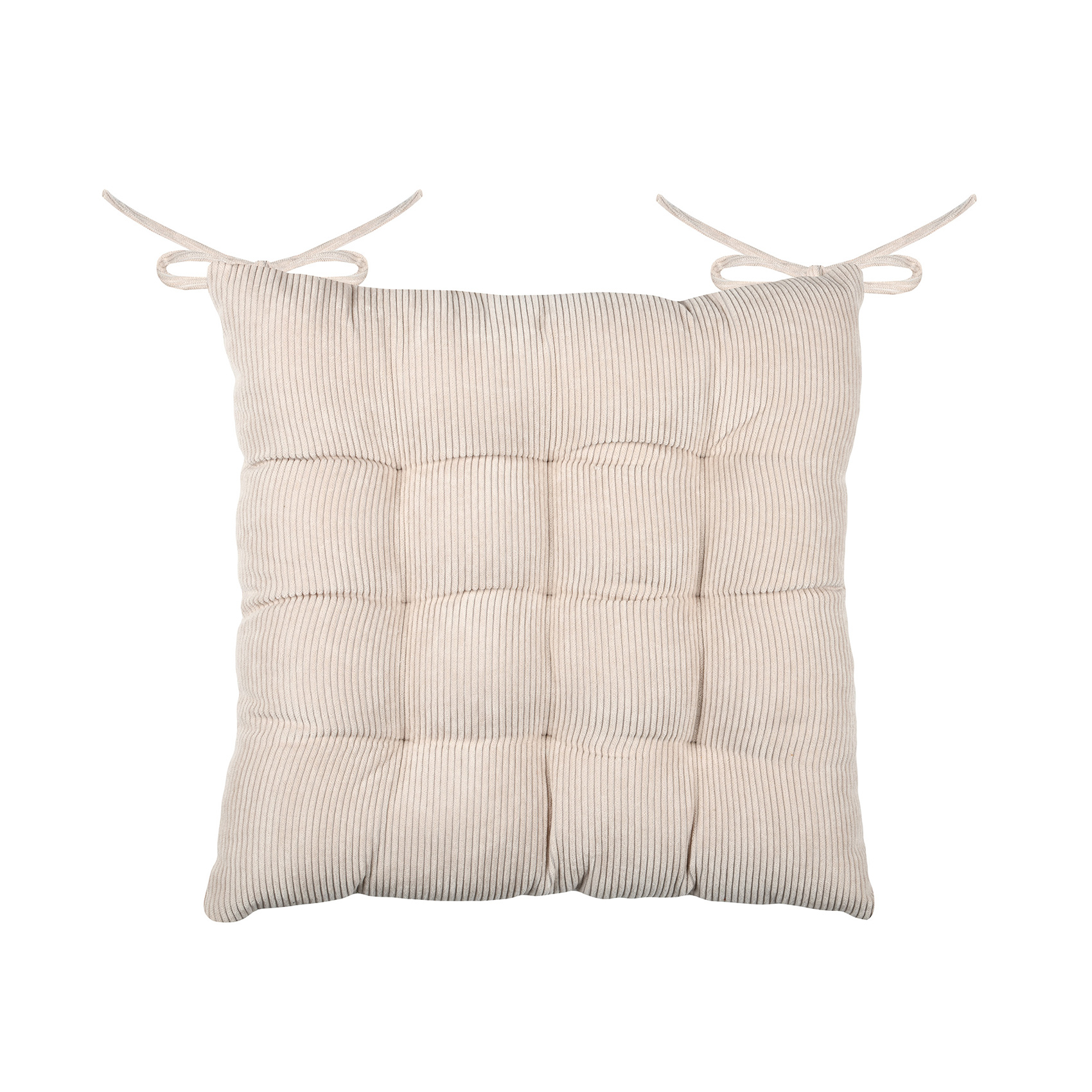 Galette de chaise carrée en velours côtelé — vue 3