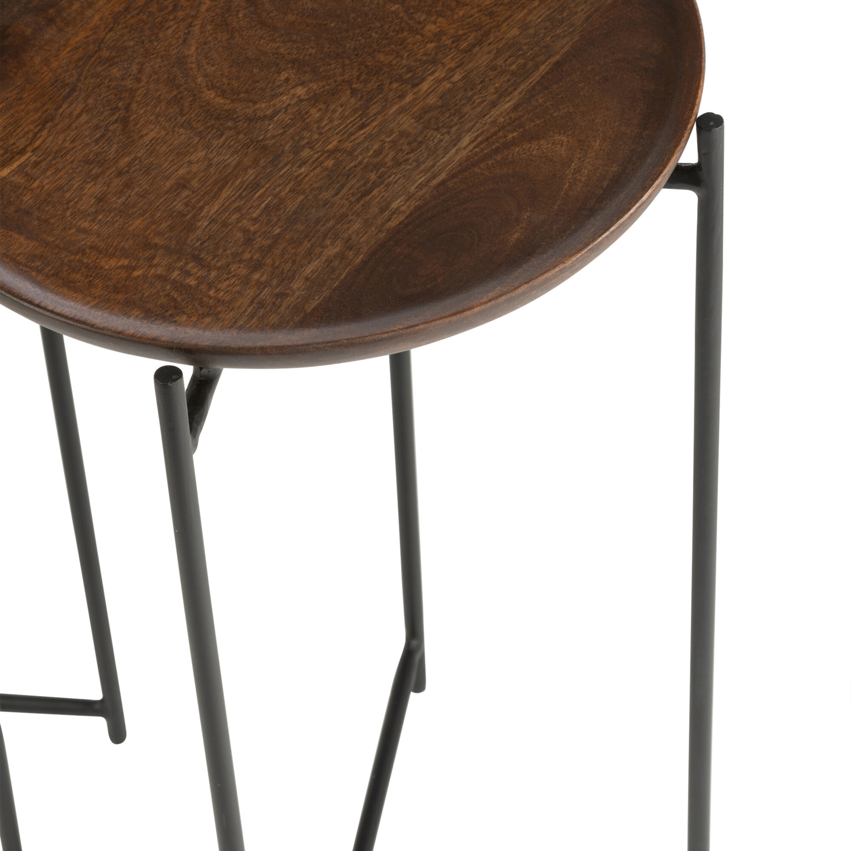 Set de 2 tables gigognes en bois de manguier et métal — vue 4