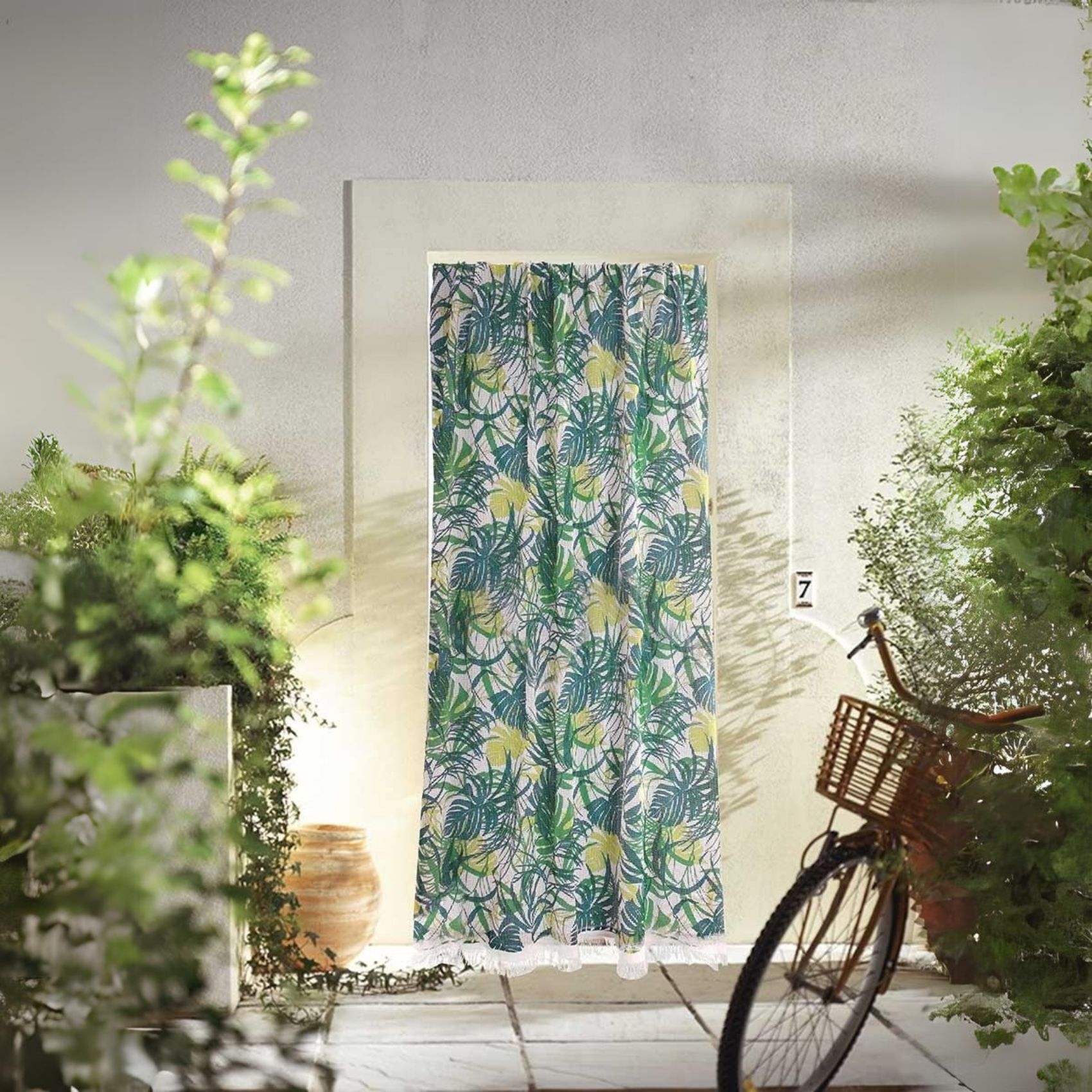 Rideau de porte Marseillais imprimé Jungle