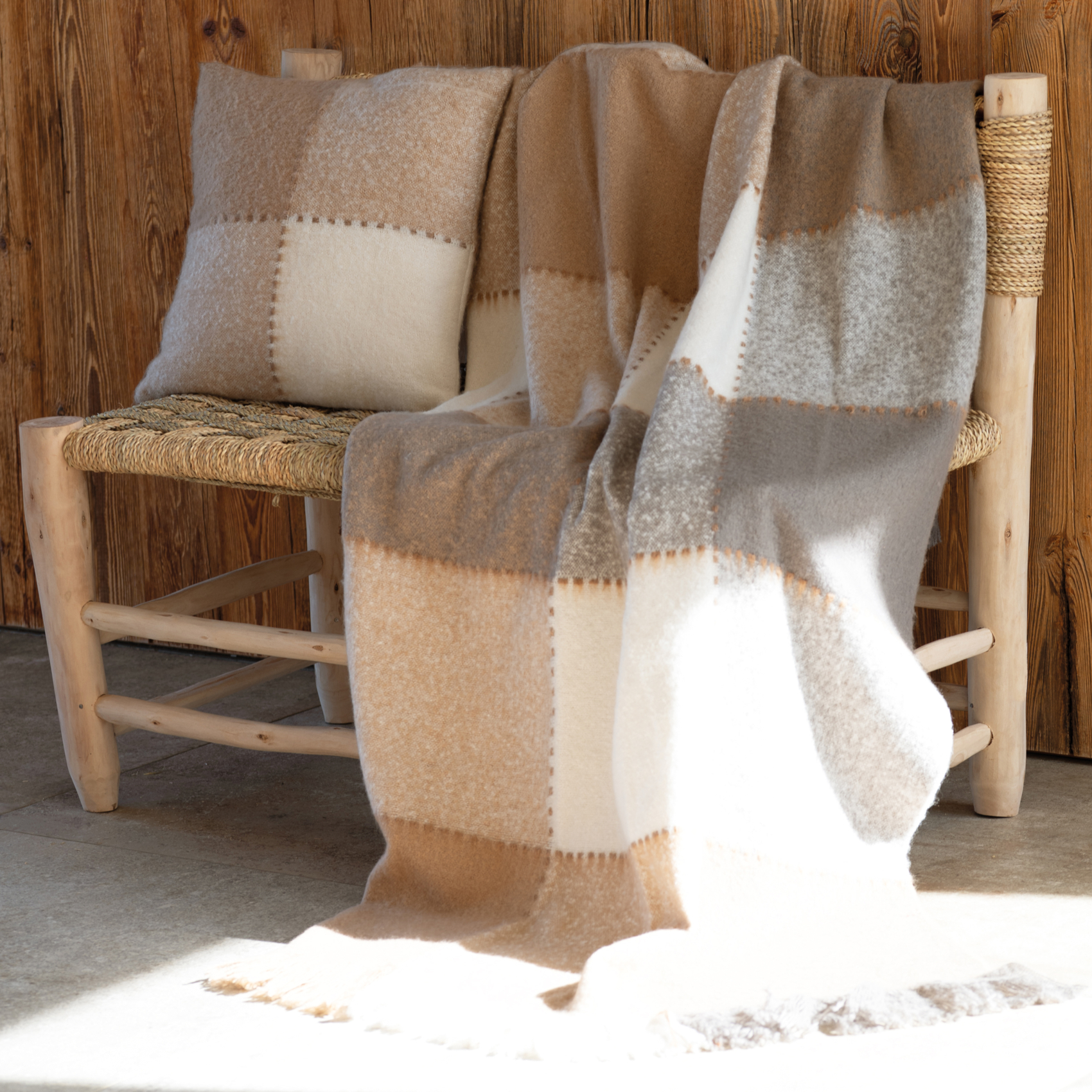 Plaid à carreaux aspect mohair