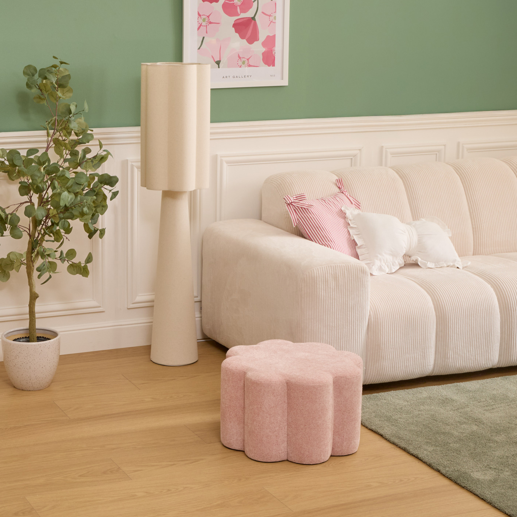 Pouf fleur en tissu décoratif — vue 3