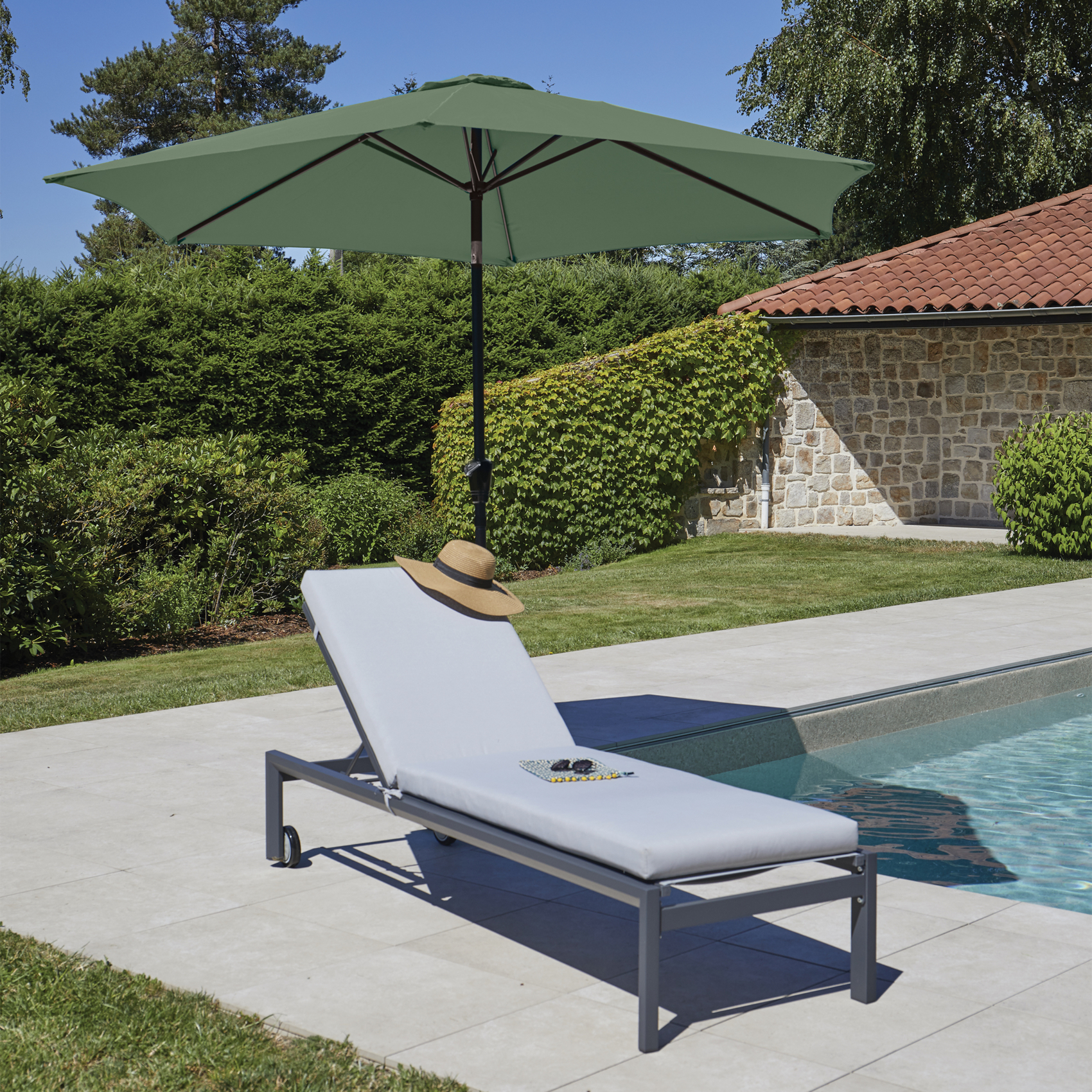 Parasol Centré et Inclinable Ø 3 m en Aluminium — vue 5