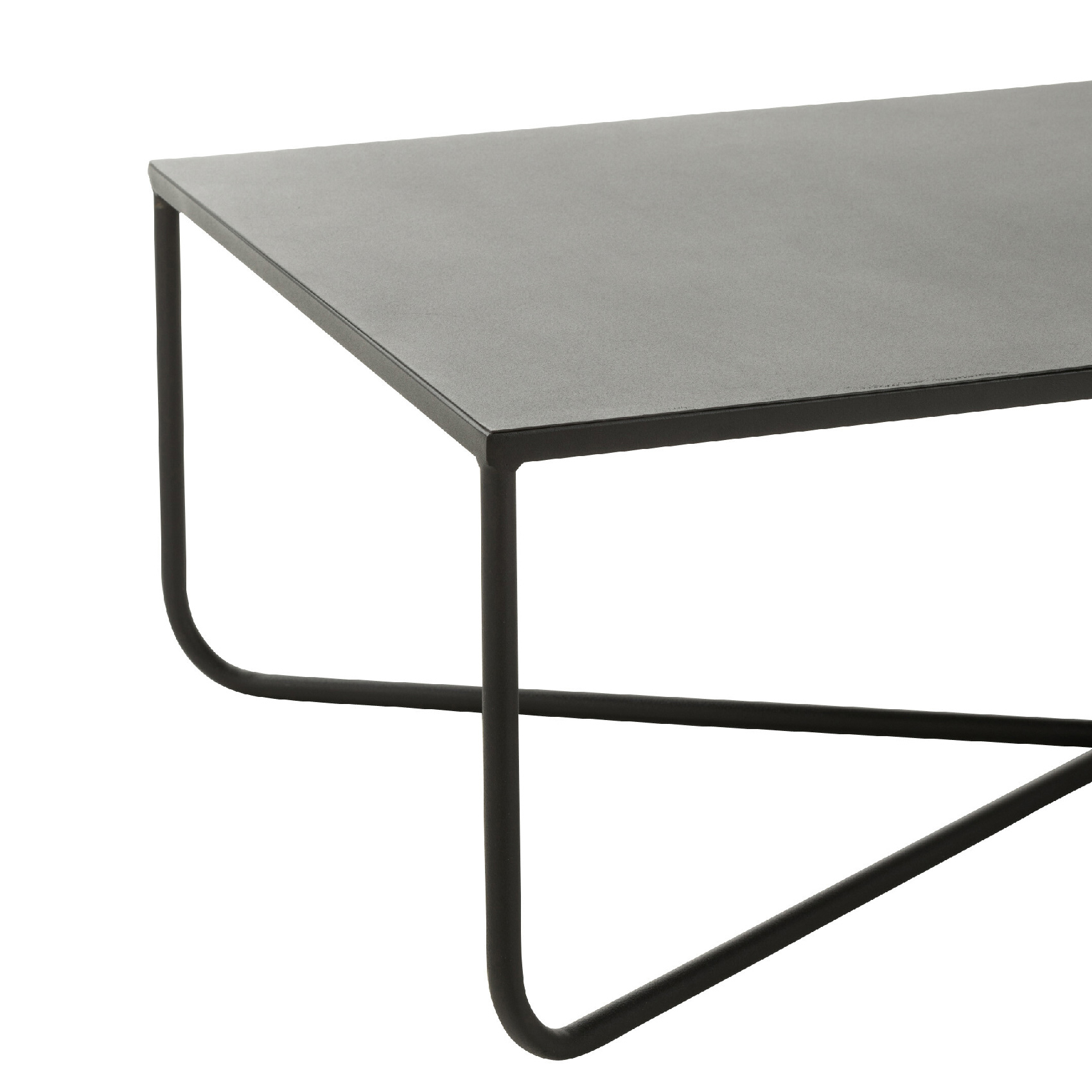 Table de salon large en métal avec pied en croix — vue 4