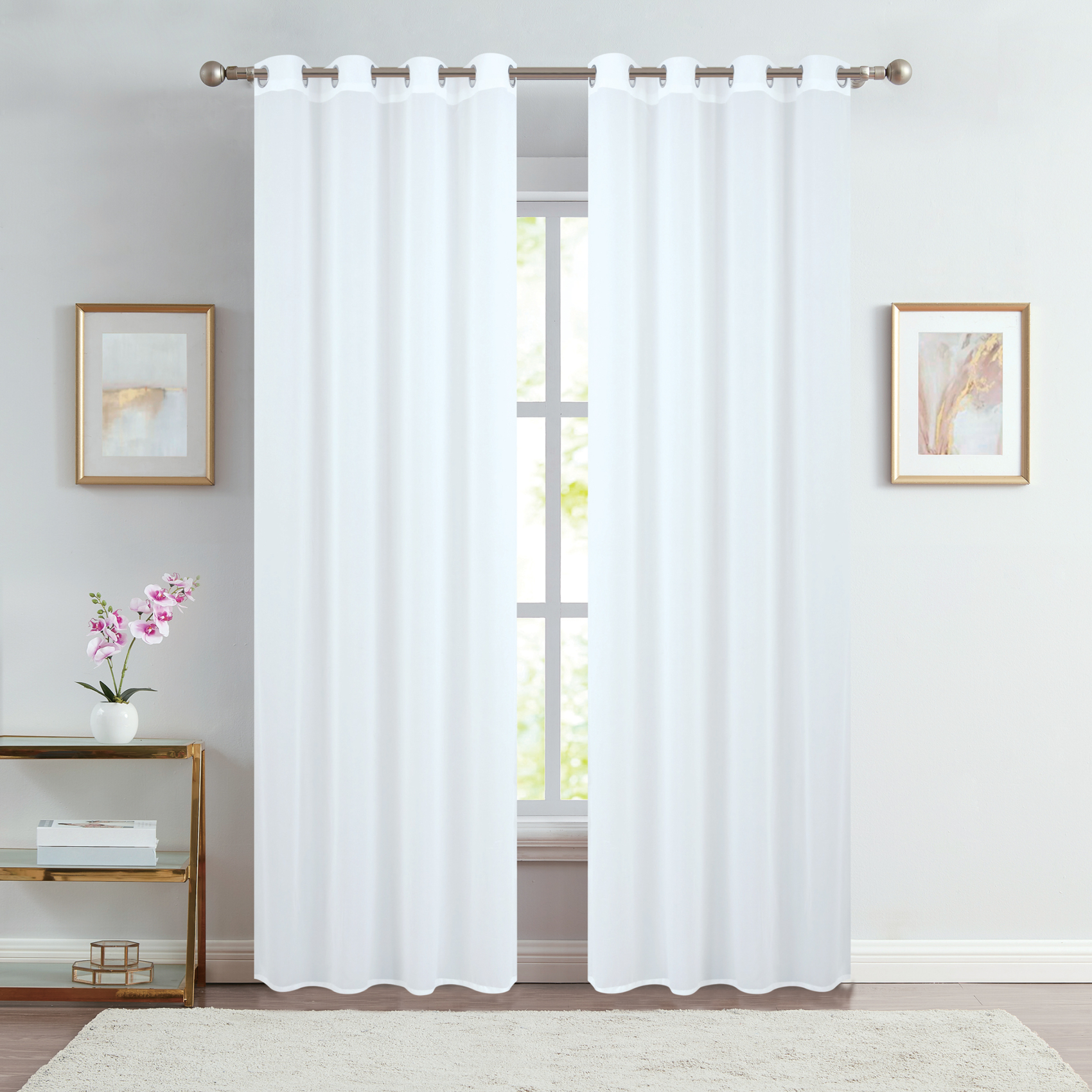 Paire de voilages unis pour baie vitrée