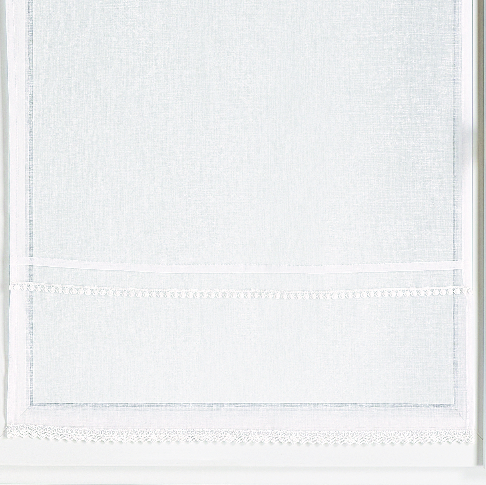 Paire voilages blanc frise dentelle élégante — vue 3