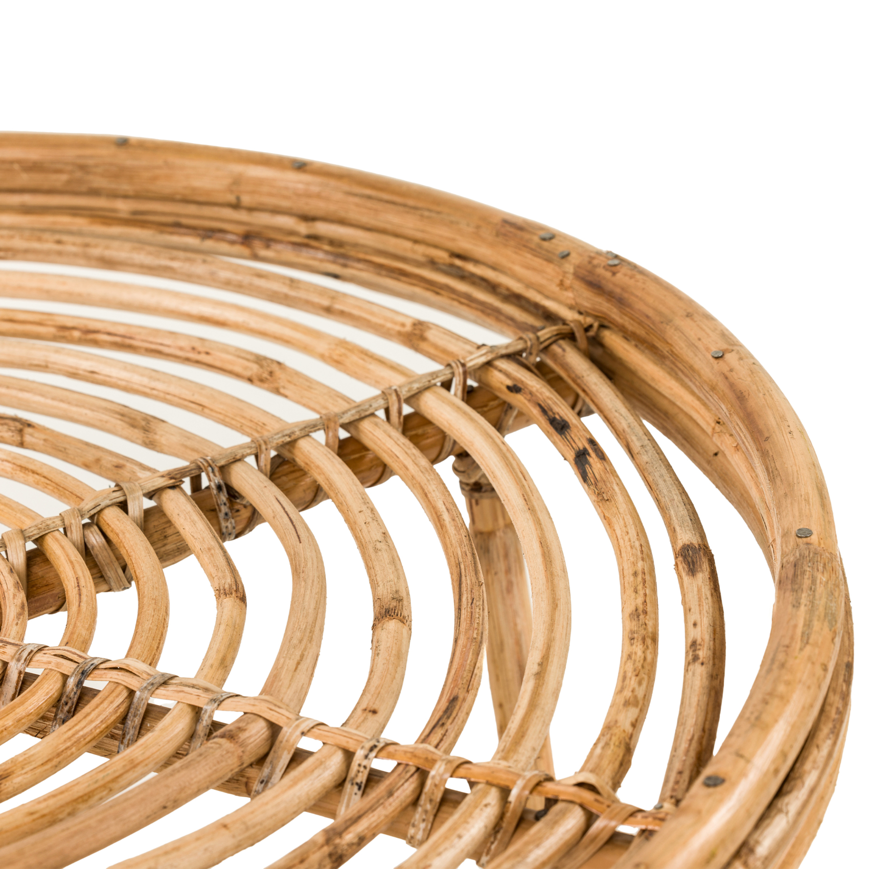 Table basse de jardin ronde en rotin tressé — vue 3