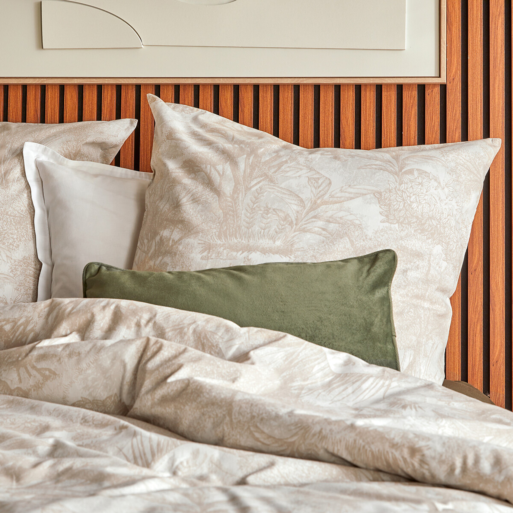 Parure de lit 3 pièces en coton réversible à motif toile de Jouy — vue 6