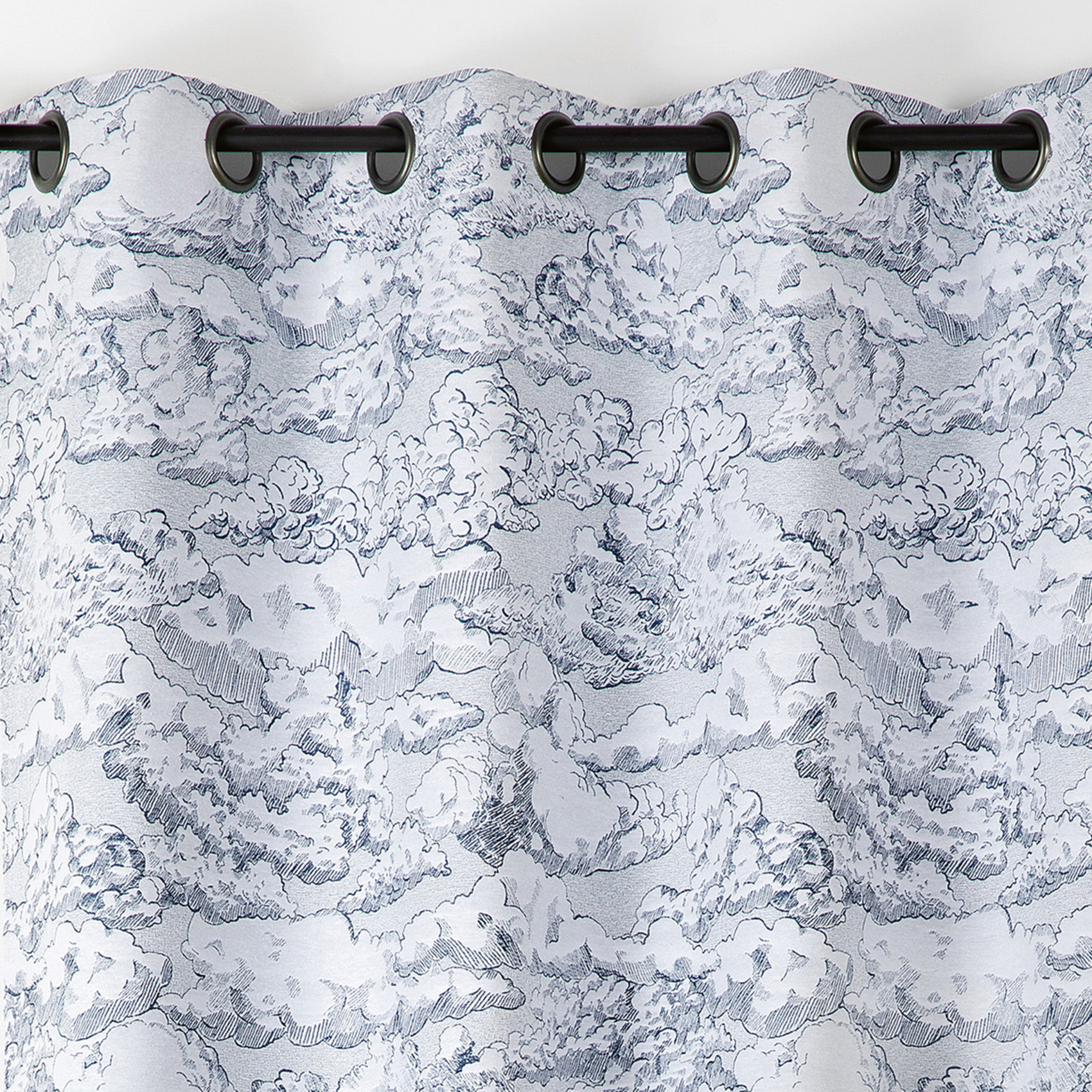 Rideau jacquard motif nuage à oeillets — vue 4