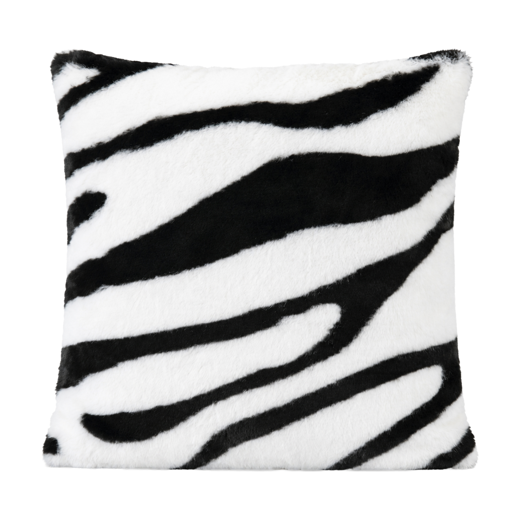 Coussin garni à motif zèbre avec dos en velours