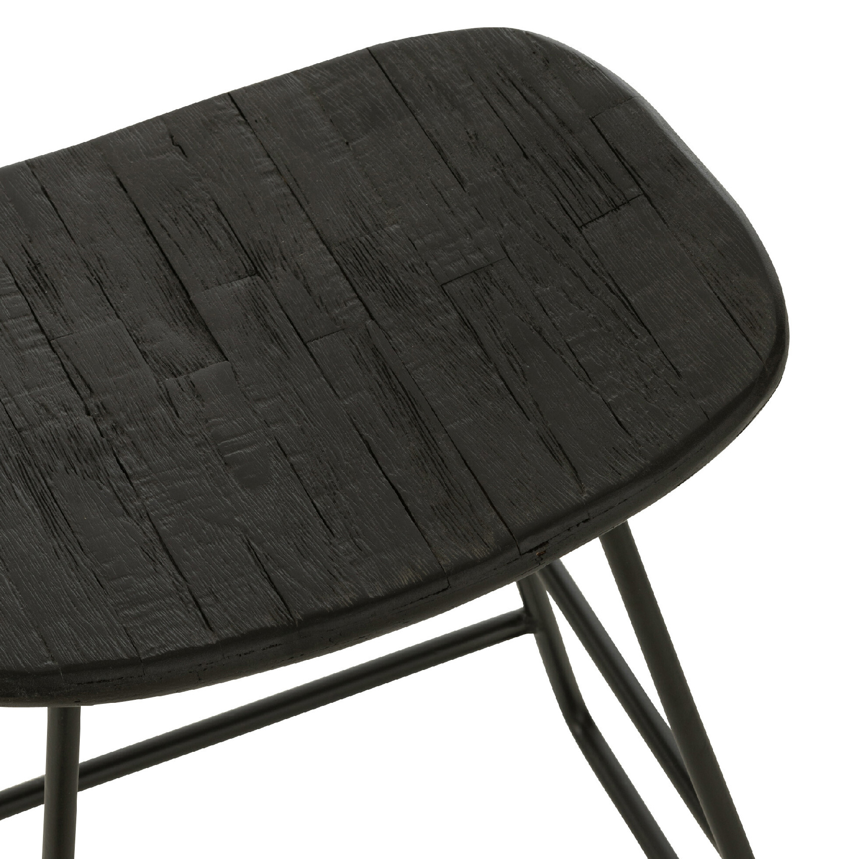 Tabouret rectangulaire en bois teck recyclé — vue 4