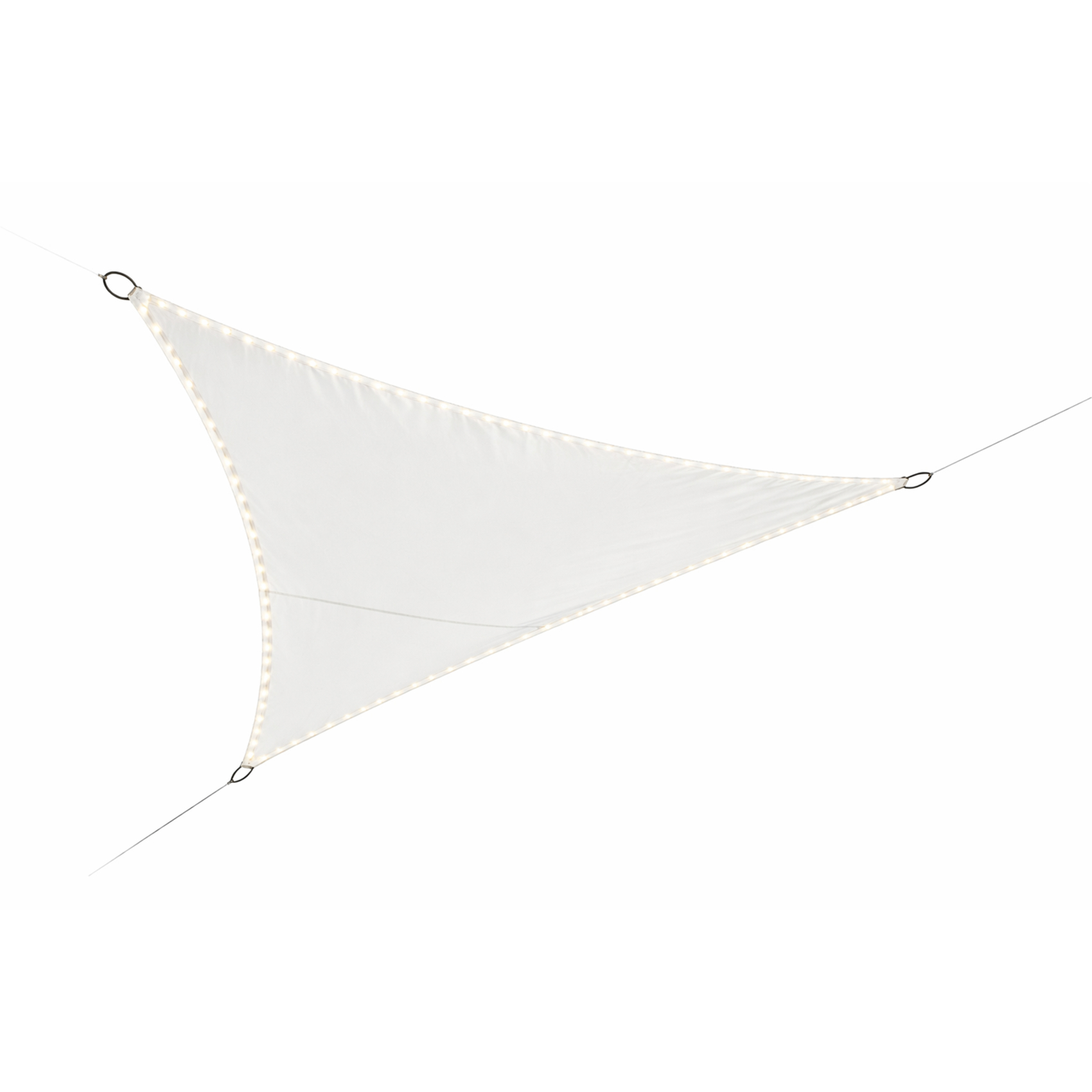 Voile d’ombrage triangulaire avec leds solaires — vue 4