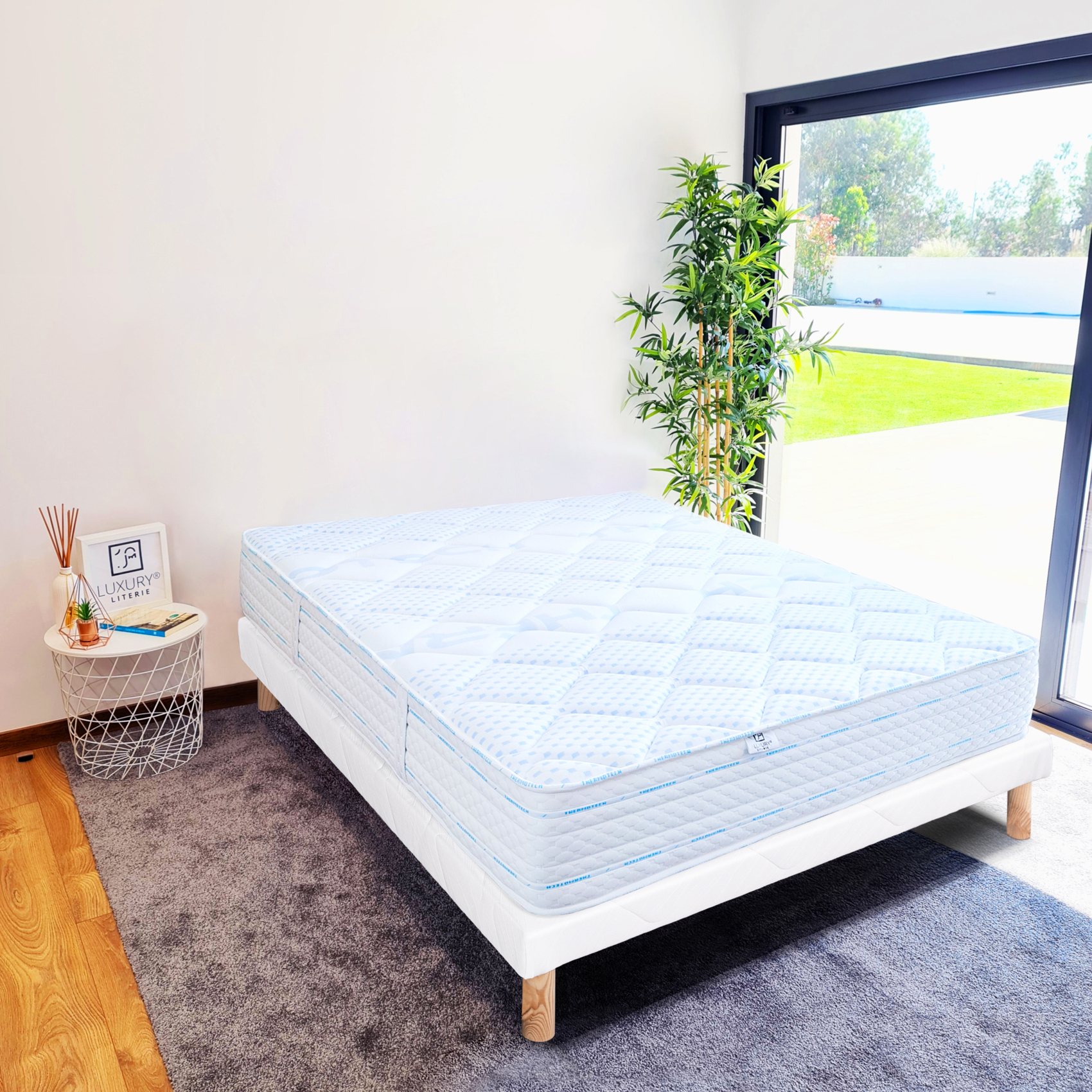 Ensemble matelas mousse ferme 24 cm et sommier blanc — vue 6