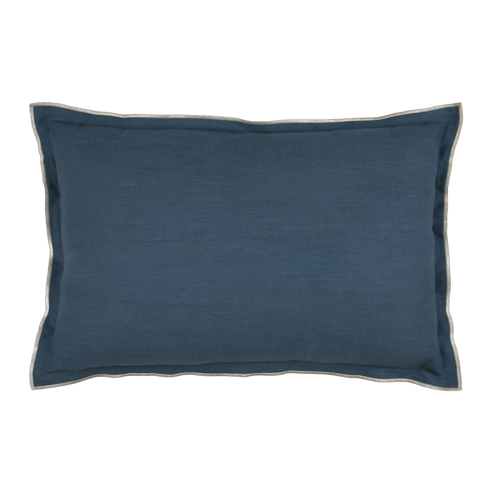 Coussin coton volant plat feston noir