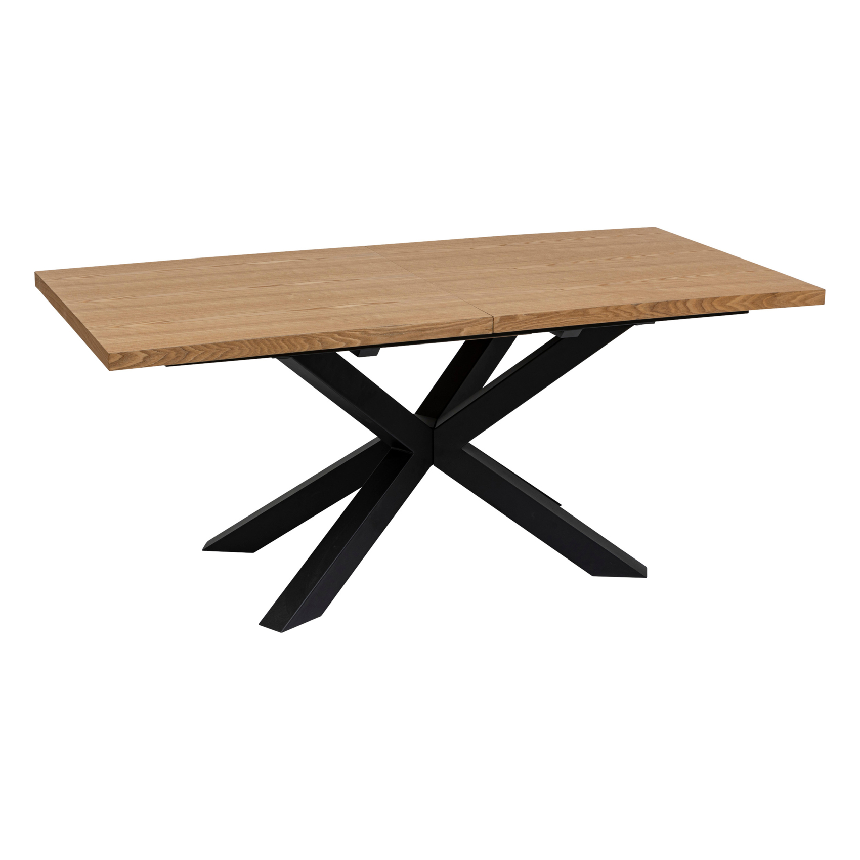 Table à manger extensible aspect bois avec piètement croisé