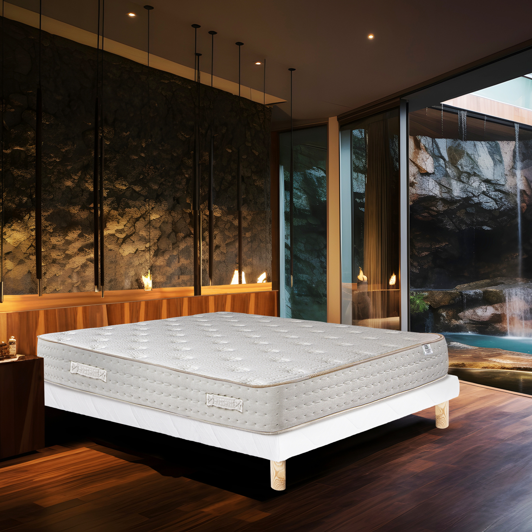 Ensemble matelas mousse mémoire de forme 26 cm et sommier blanc — vue 6