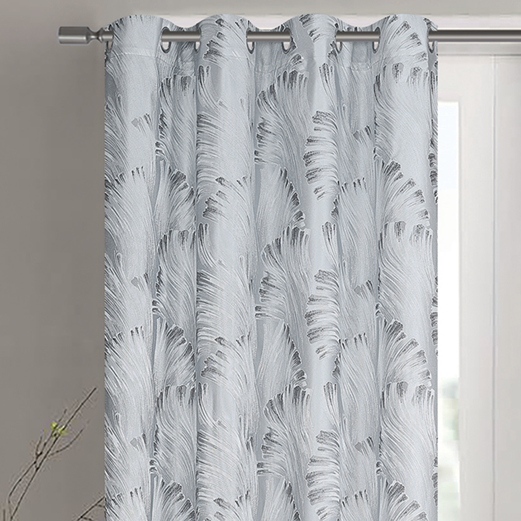 Paire de rideaux jacquard tissé abstrait avec relief — vue 6